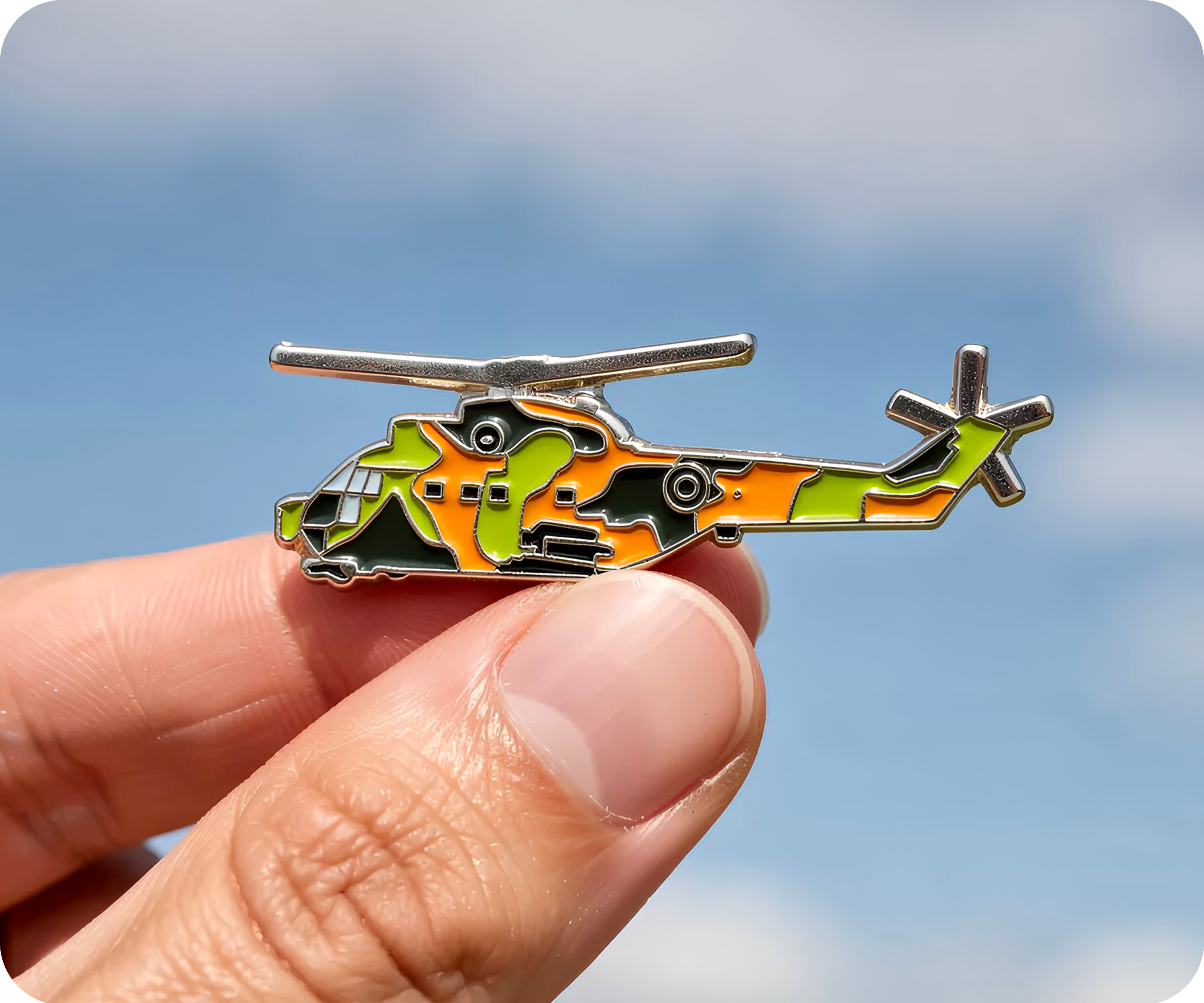 Helicopter Air Force Pin Badge