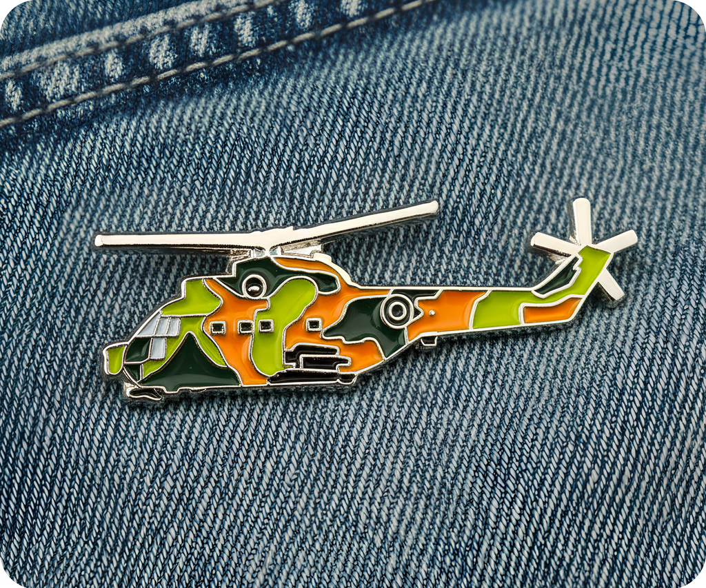Helicopter Air Force Pin Badge