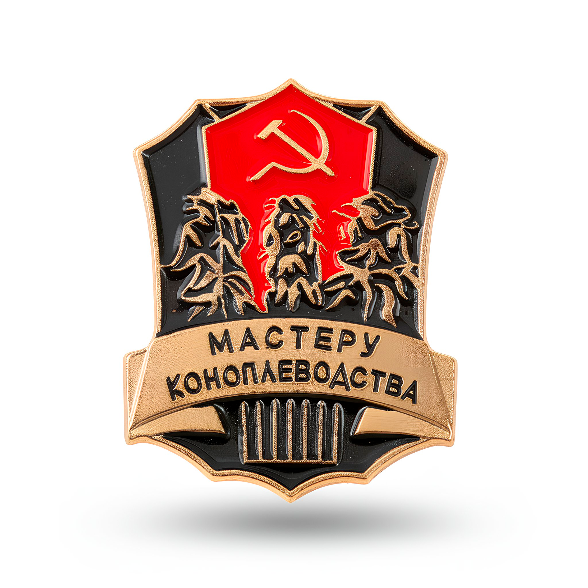 Soviet Master of Hemp Cultivation Pin Badge Main image