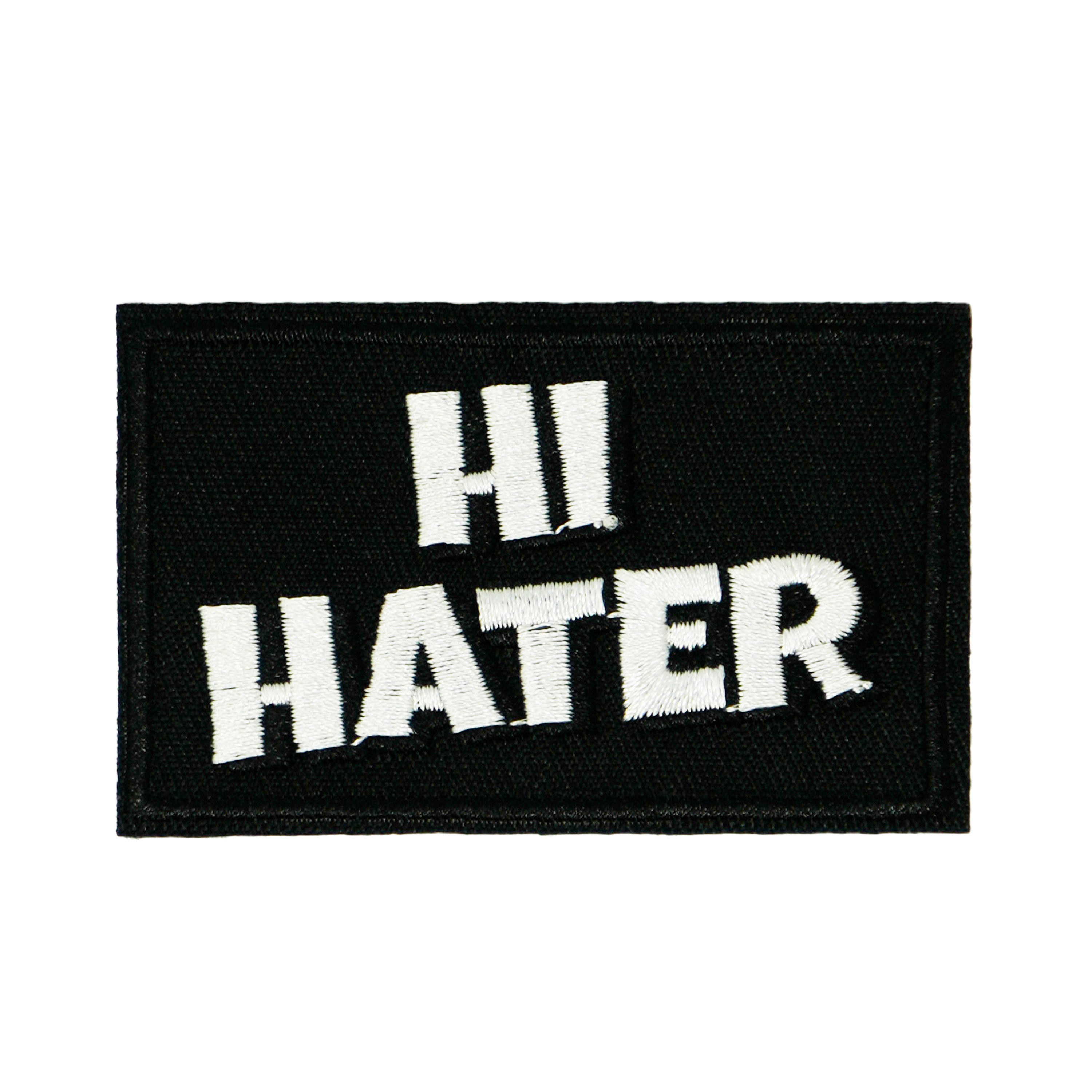 Hi Hater Black Iron On Patch (7.8 x 5cm) Main image