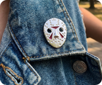 Ice Hockey Mask Horror Pin Badge