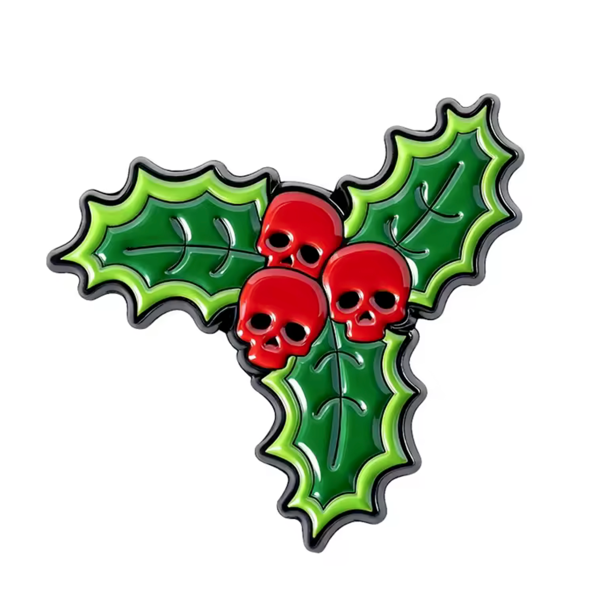 Insignia de Calavera de Acebo Navideño Imagen principal del producto