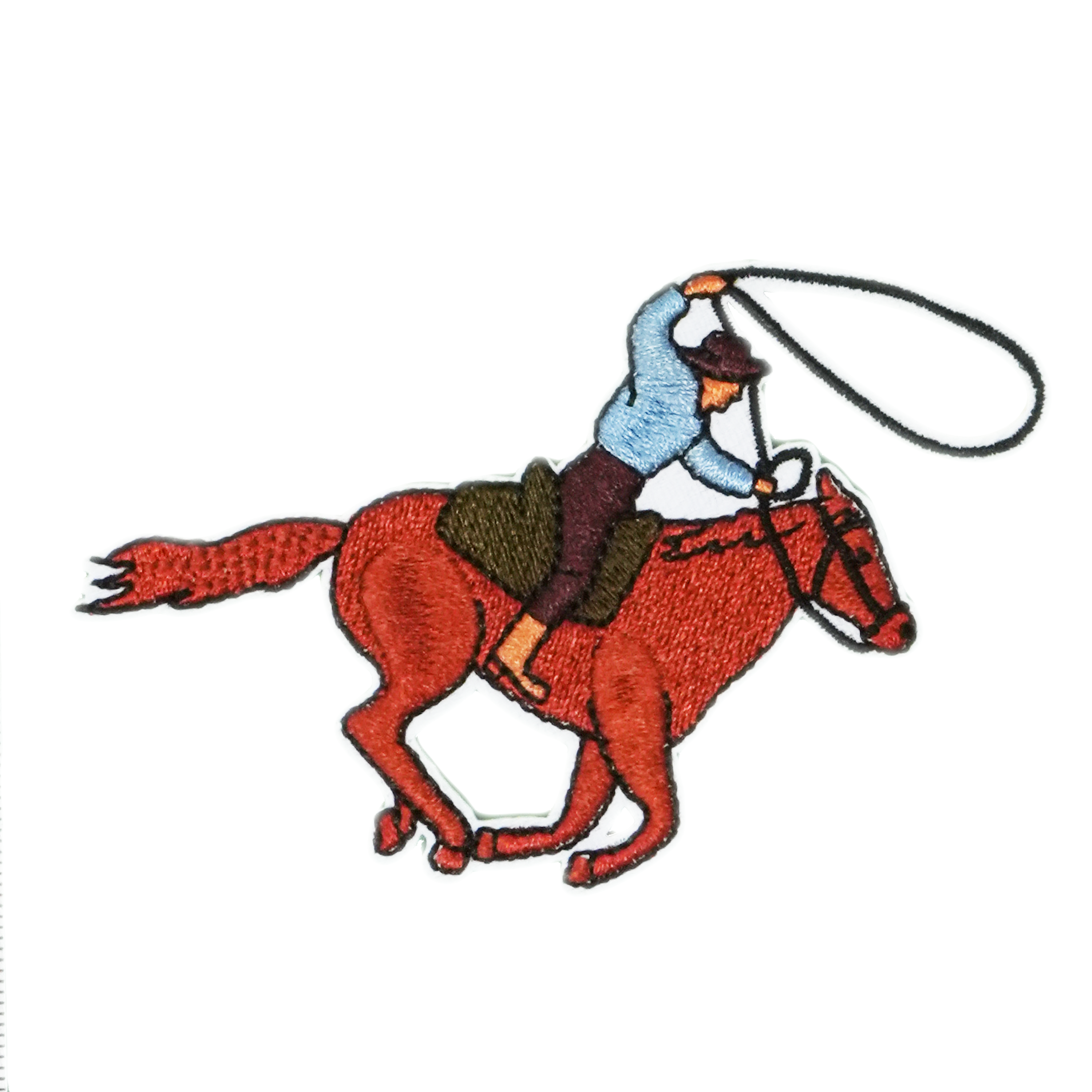 Host Rider With Lasso Wild West Patch Iron On (9 x 7cm) Main image