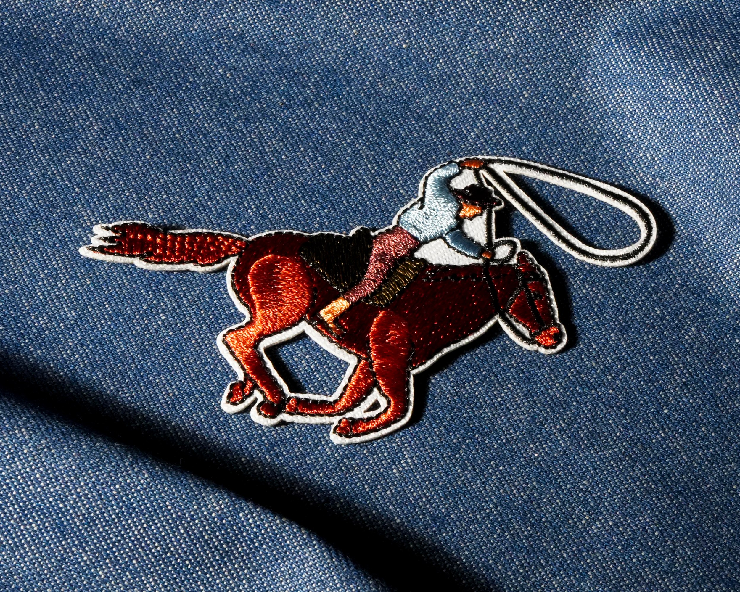 Host Rider With Lasso Wild West Patch Iron On (9 x 7cm) Secondary image