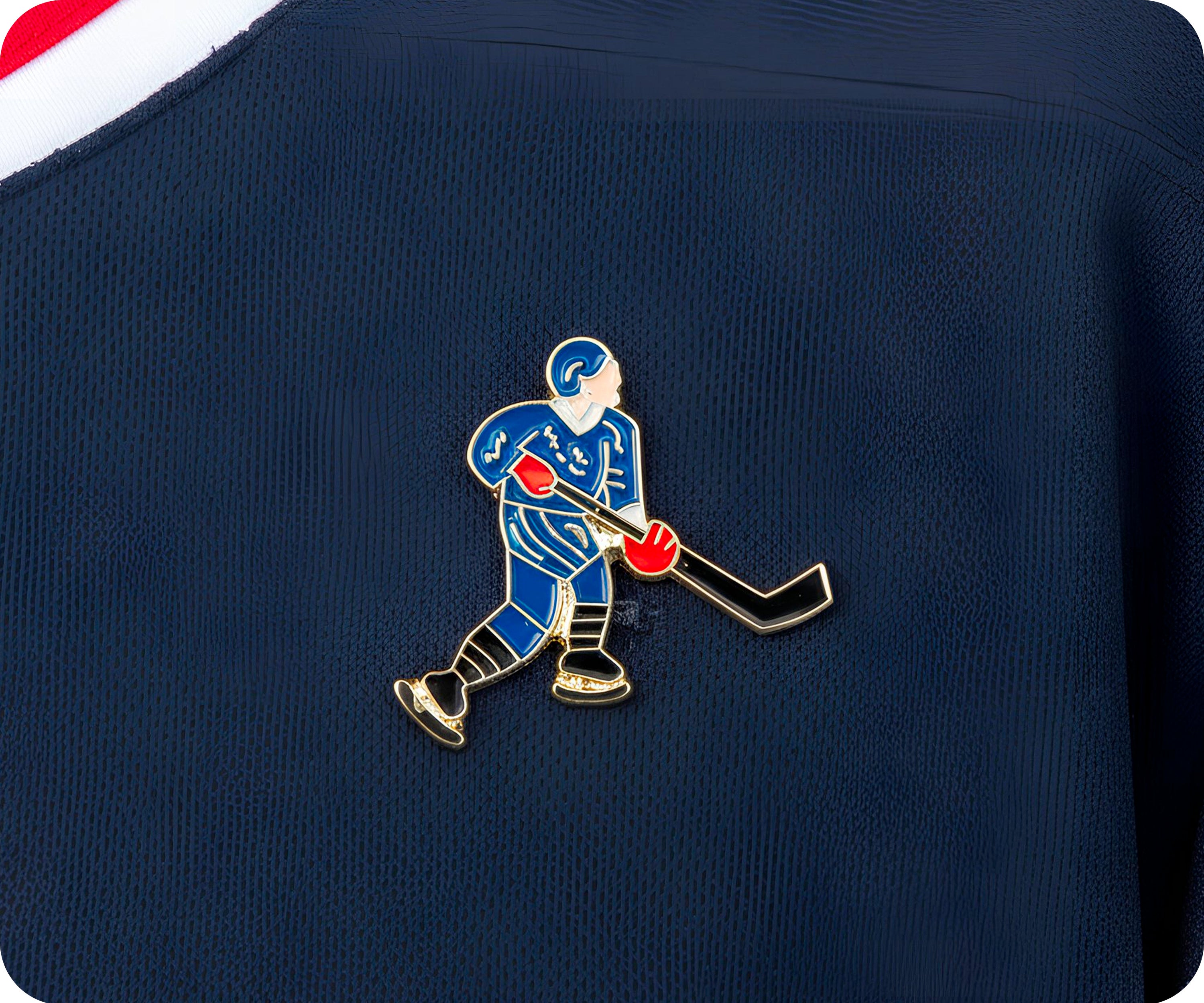 Ice Hockey Player Pin Badge