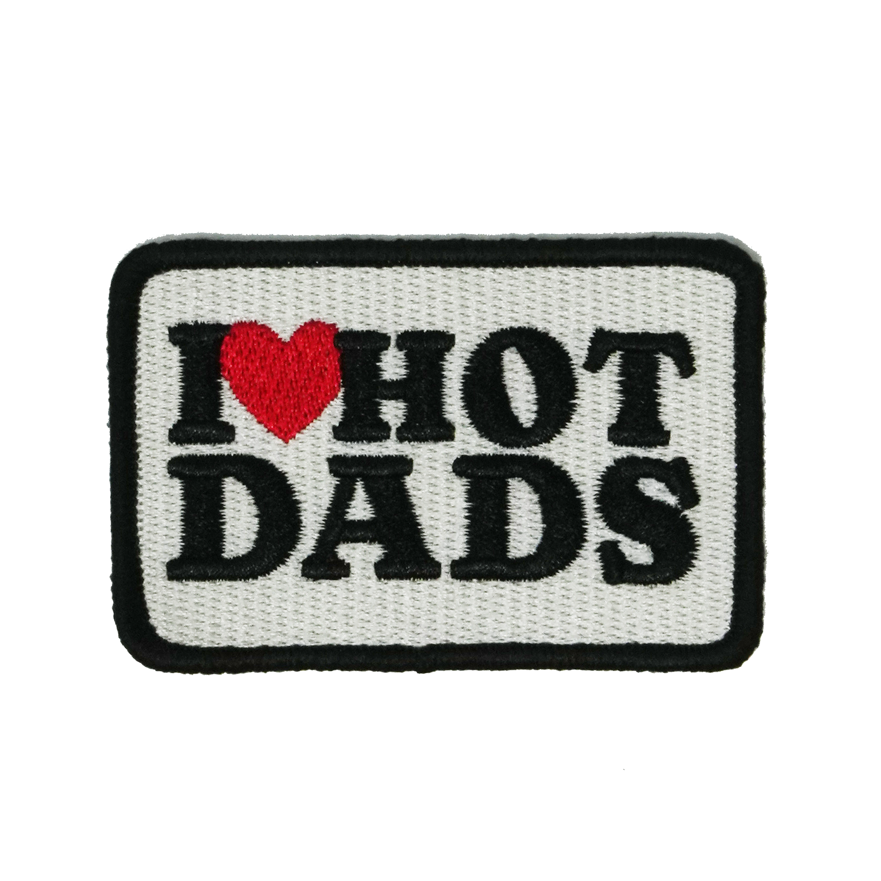 I Love Hot Dads Patch Iron On (7 x 5cm) Main image
