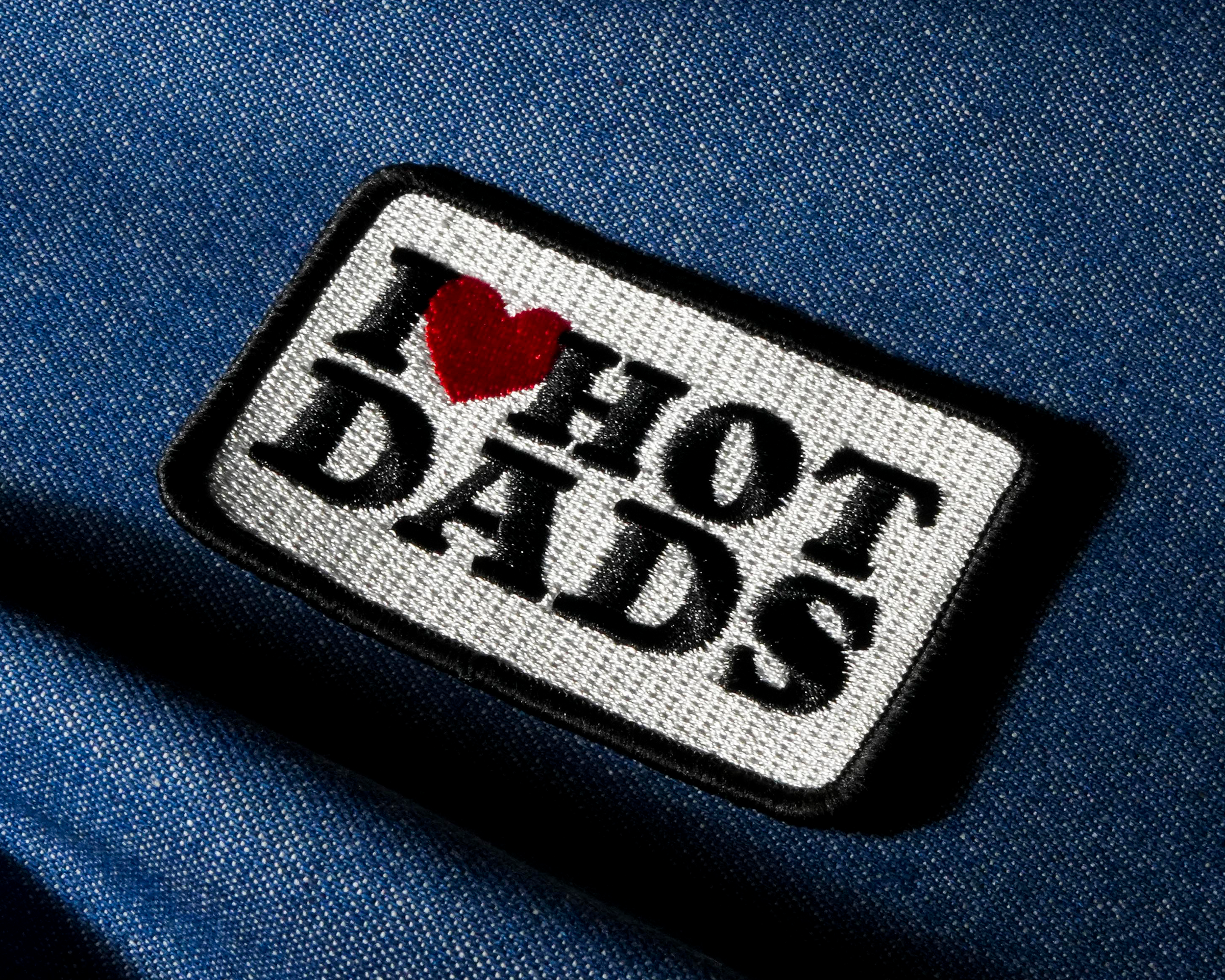 I Love Hot Dads Patch Iron On (7 x 5cm) Secondary image