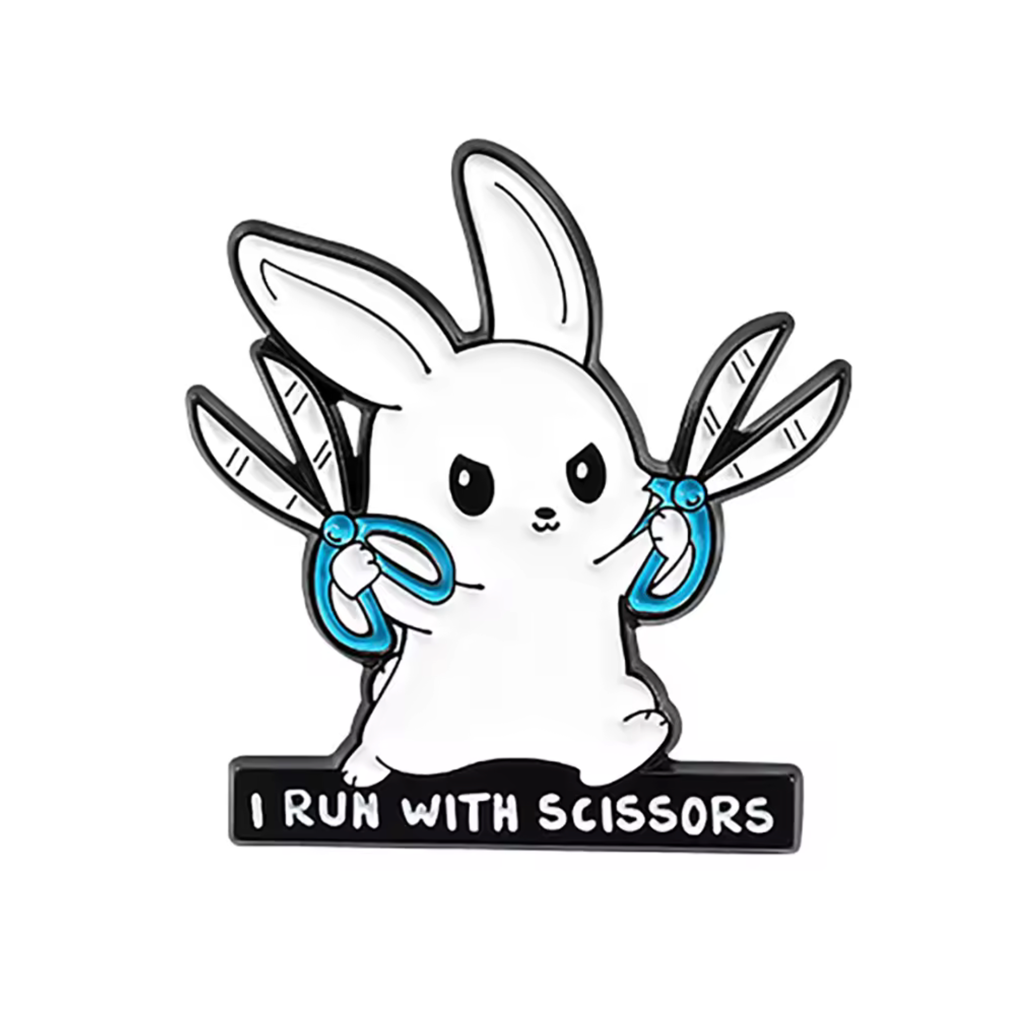 Insignia de conejo "Corro con tijeras" Imagen principal del producto