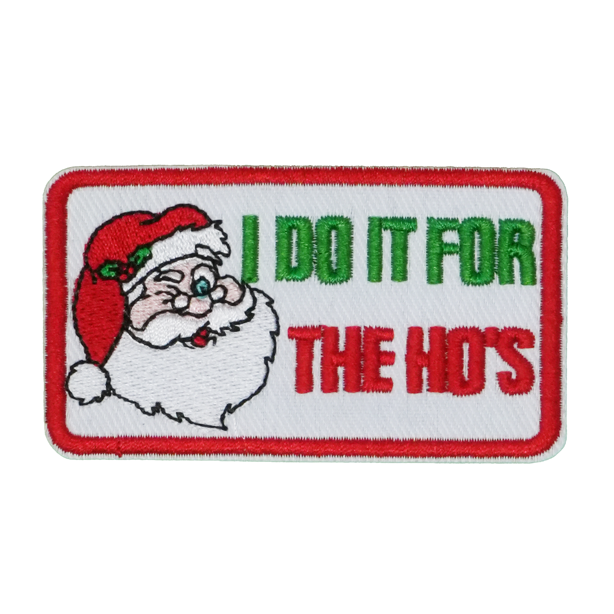 I Do It For The Ho's Santa Clause Xmas Patch Iron On (8 x 4.5cm) Main image
