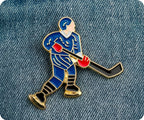 Ice Hockey Player Pin Badge