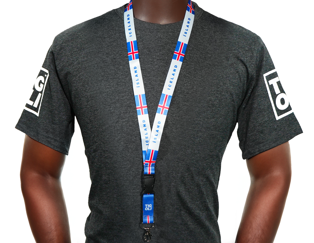 Iceland Flag Lanyard – Blue, Red & White “Iceland/Ísland”