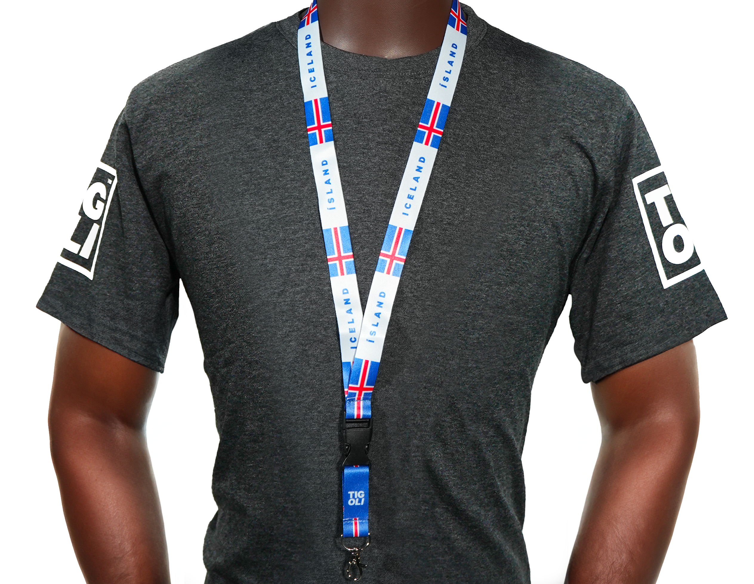 Iceland Flag Lanyard – Blue, Red & White “Iceland/Ísland”