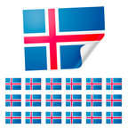 20 X Iceland Flag Stickers