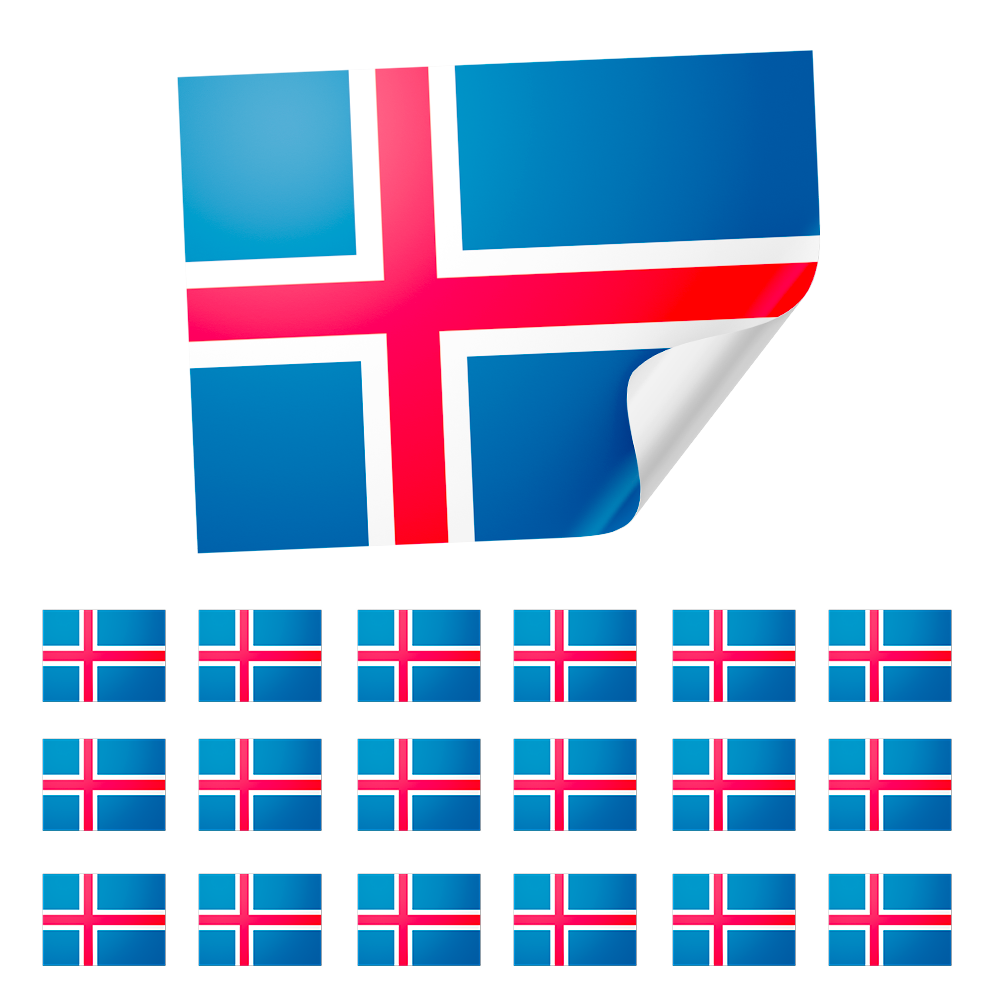 20 X Iceland Flag Stickers