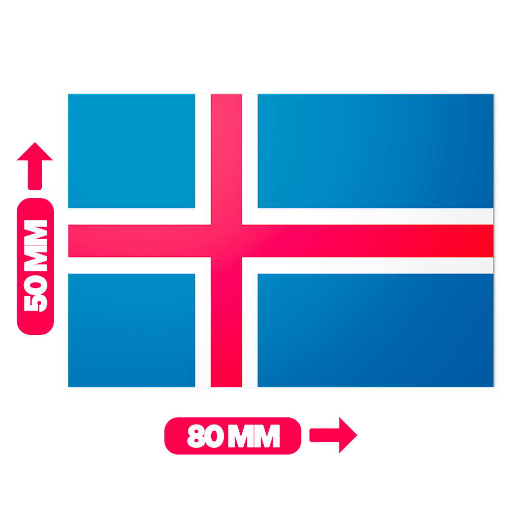 20 X Iceland Flag Stickers