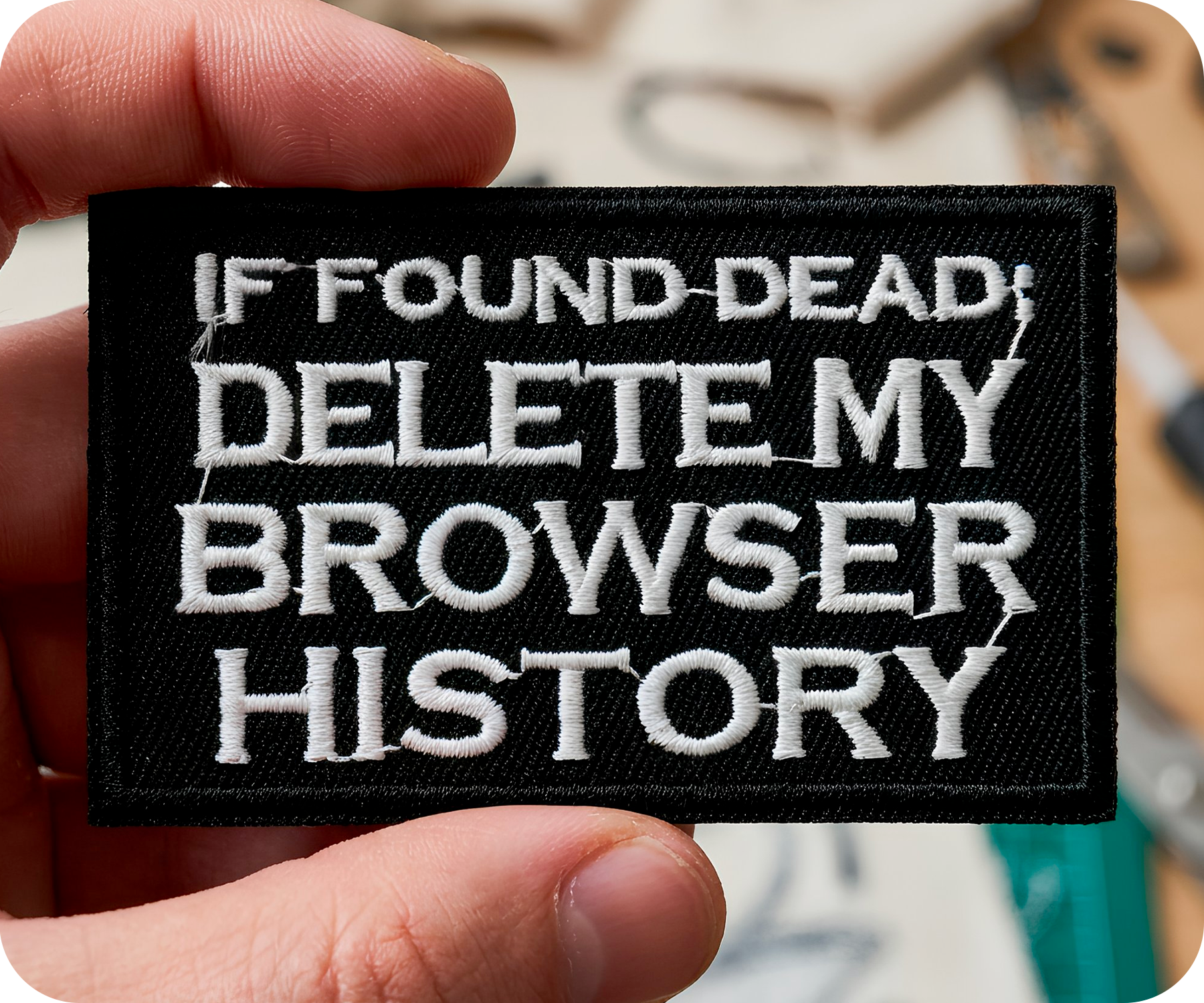 If I Die Delete My Browser History Iron On Patch (7.8 x 5cm)