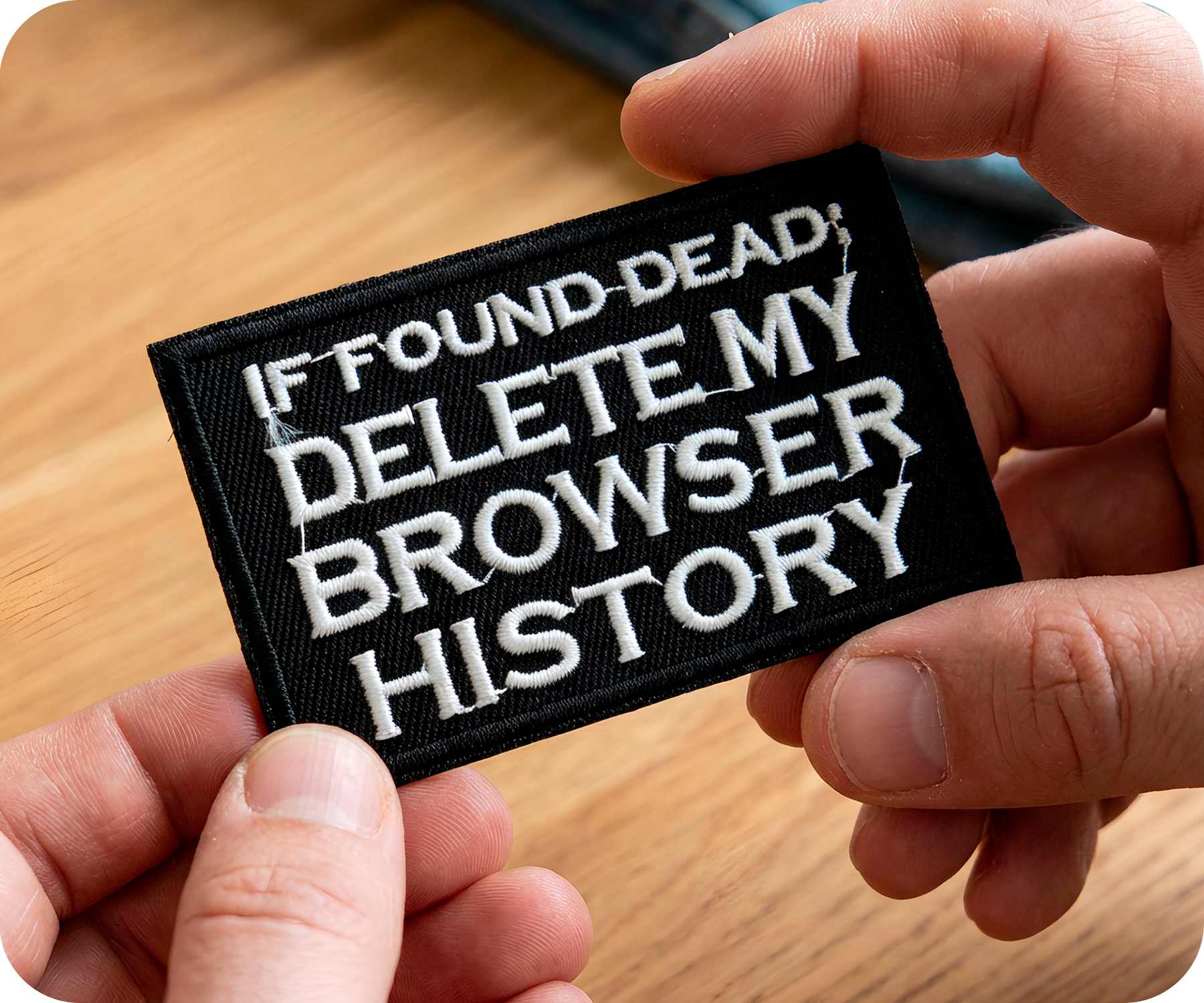 If I Die Delete My Browser History Iron On Patch (7.8 x 5cm) Secondary image