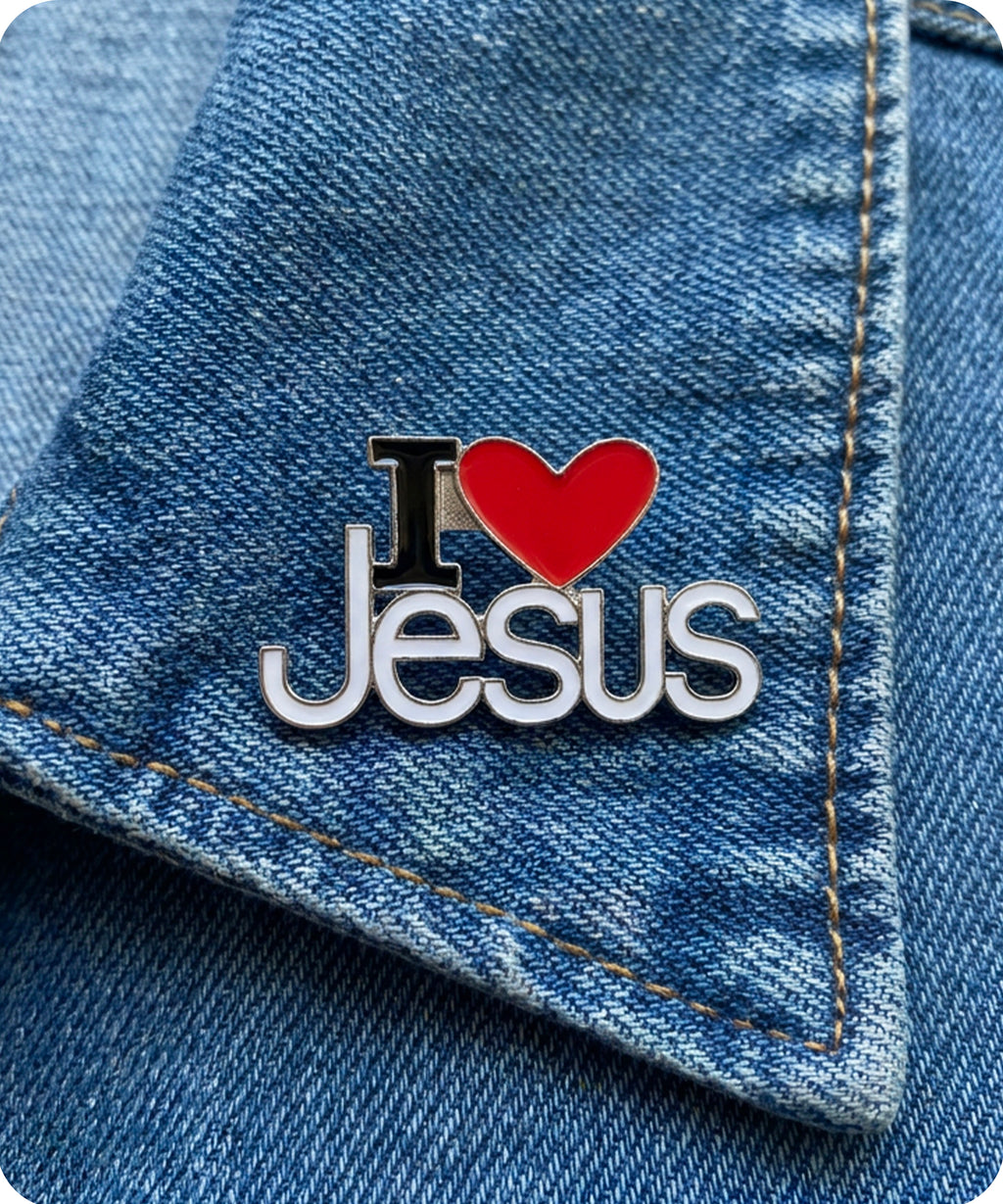 I Love Jesus Enamel Lapel Pin Badge