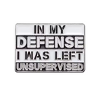 In My Defence I Was Left Unsupervised Pin Badge