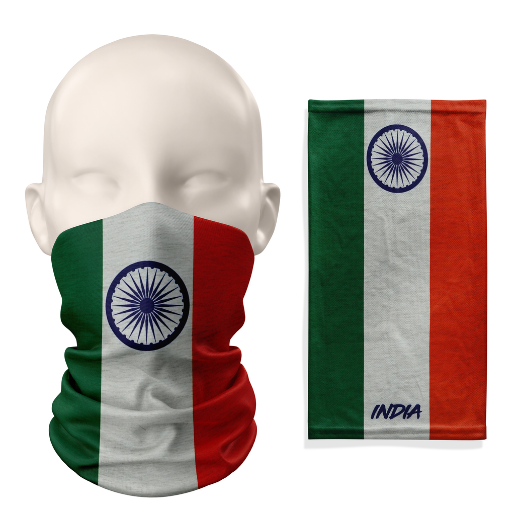 Cubre cuello de bandera de la India – Mascarilla transpirable, tipo braga, para la cara