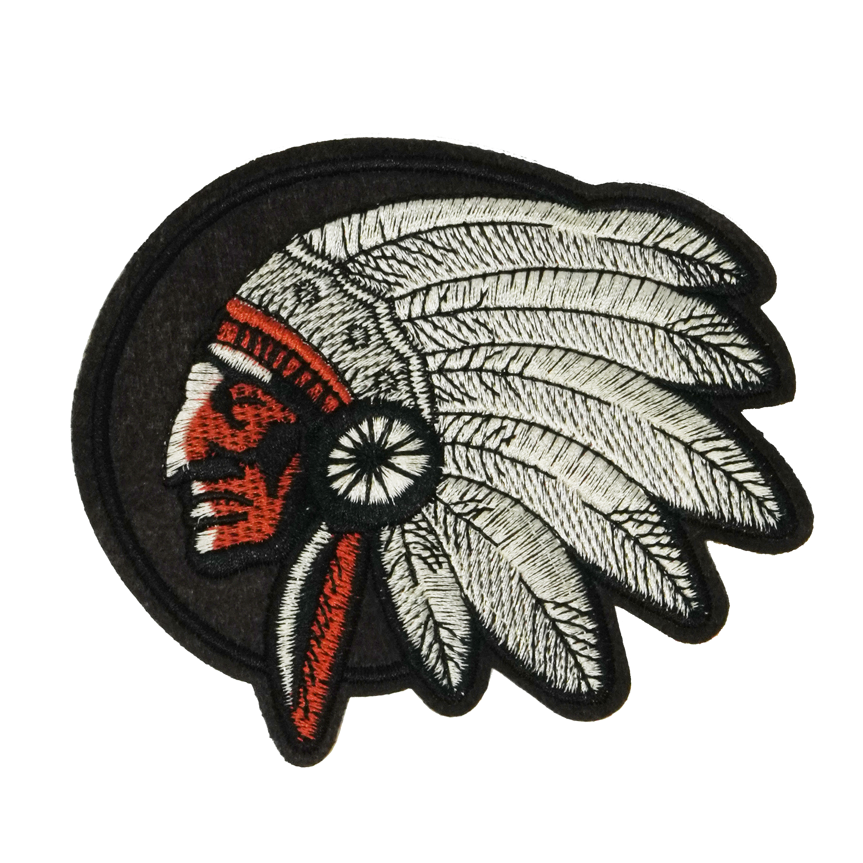 Native American Indian Head Brown Patch Iron On (12 x 11cm) Main image