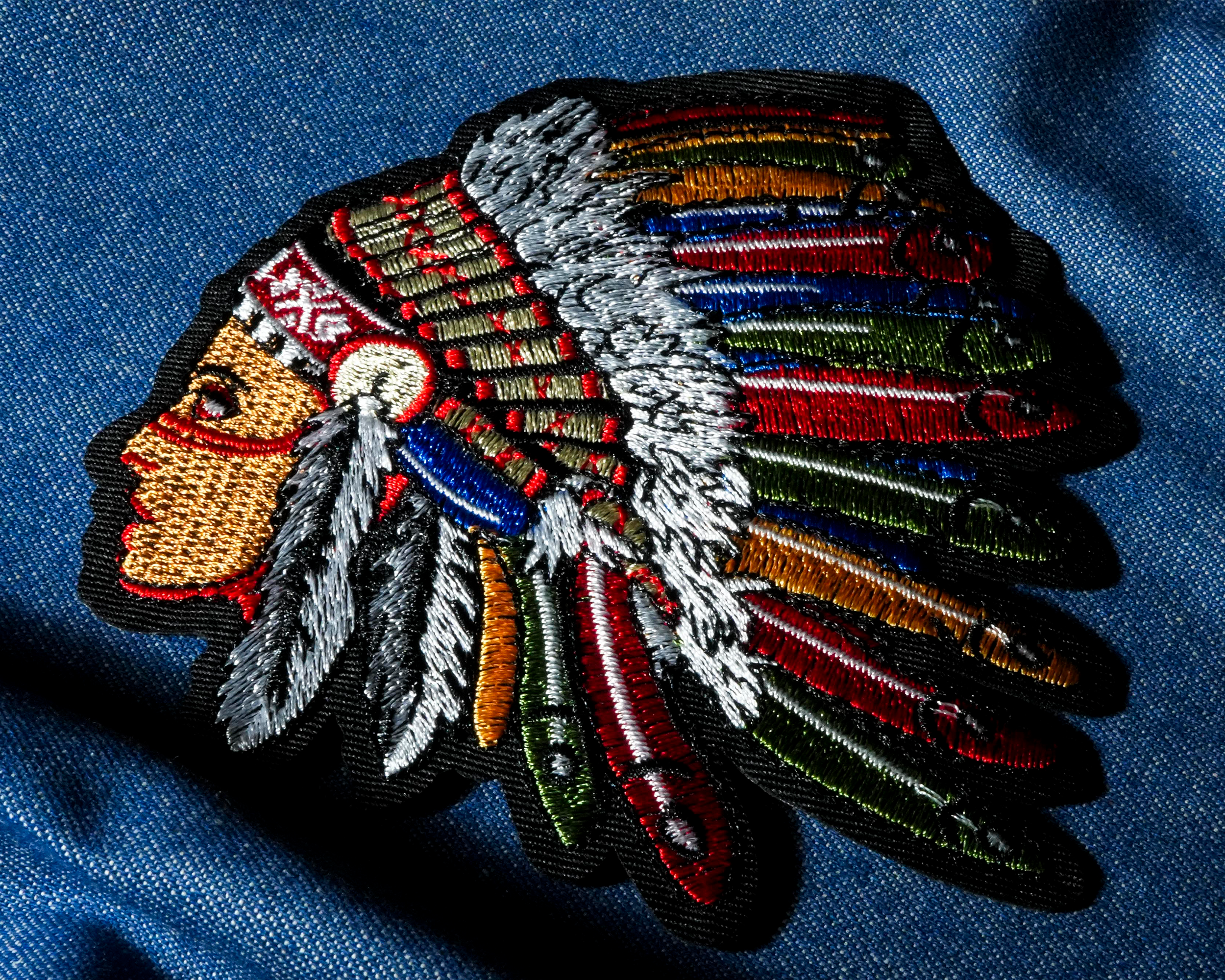 American Native Indian Colour Head Patch Iron On (11 x 12cm) Secondary image