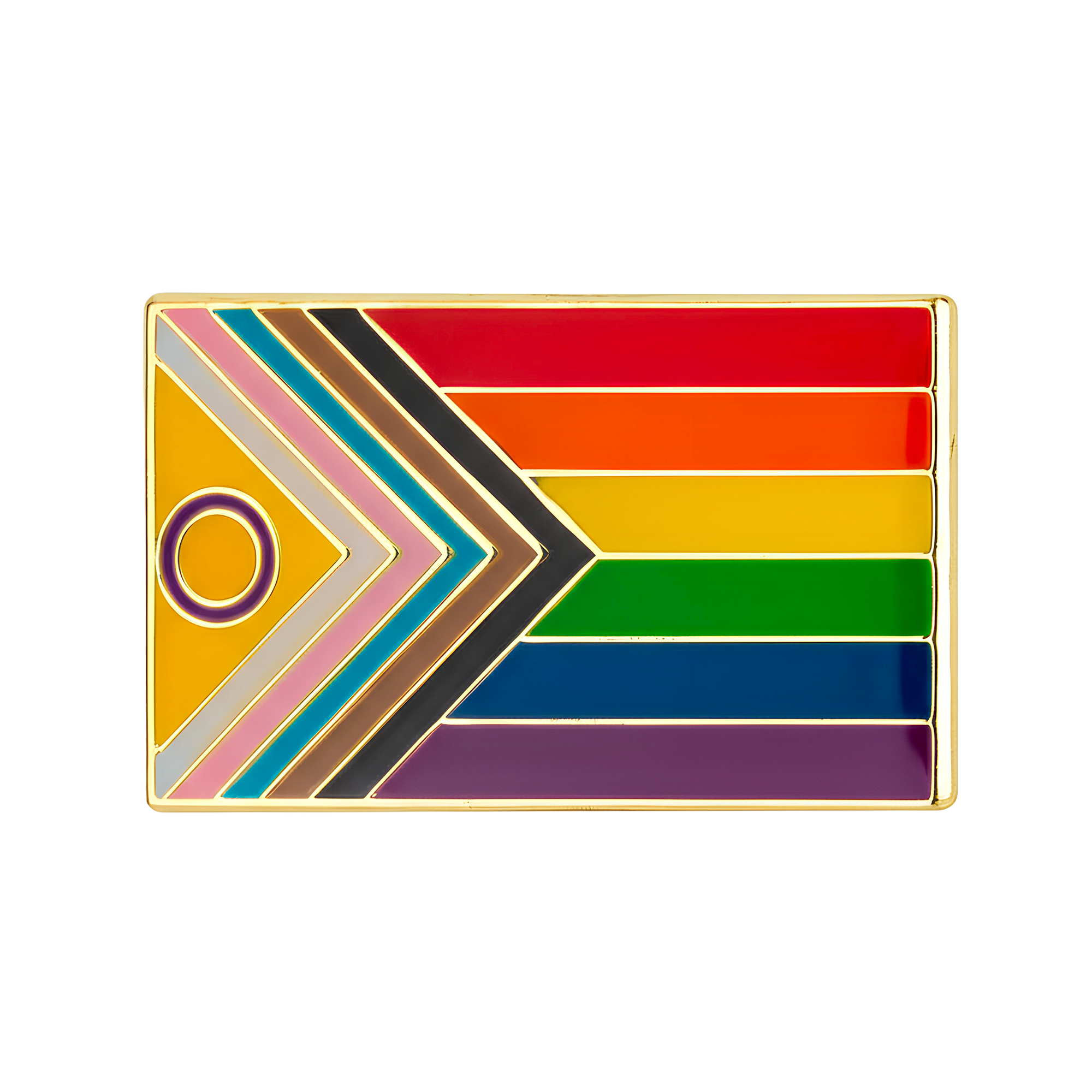 Pin con forma de bandera rectangular del orgullo inclusivo intersexual Imagen principal del producto