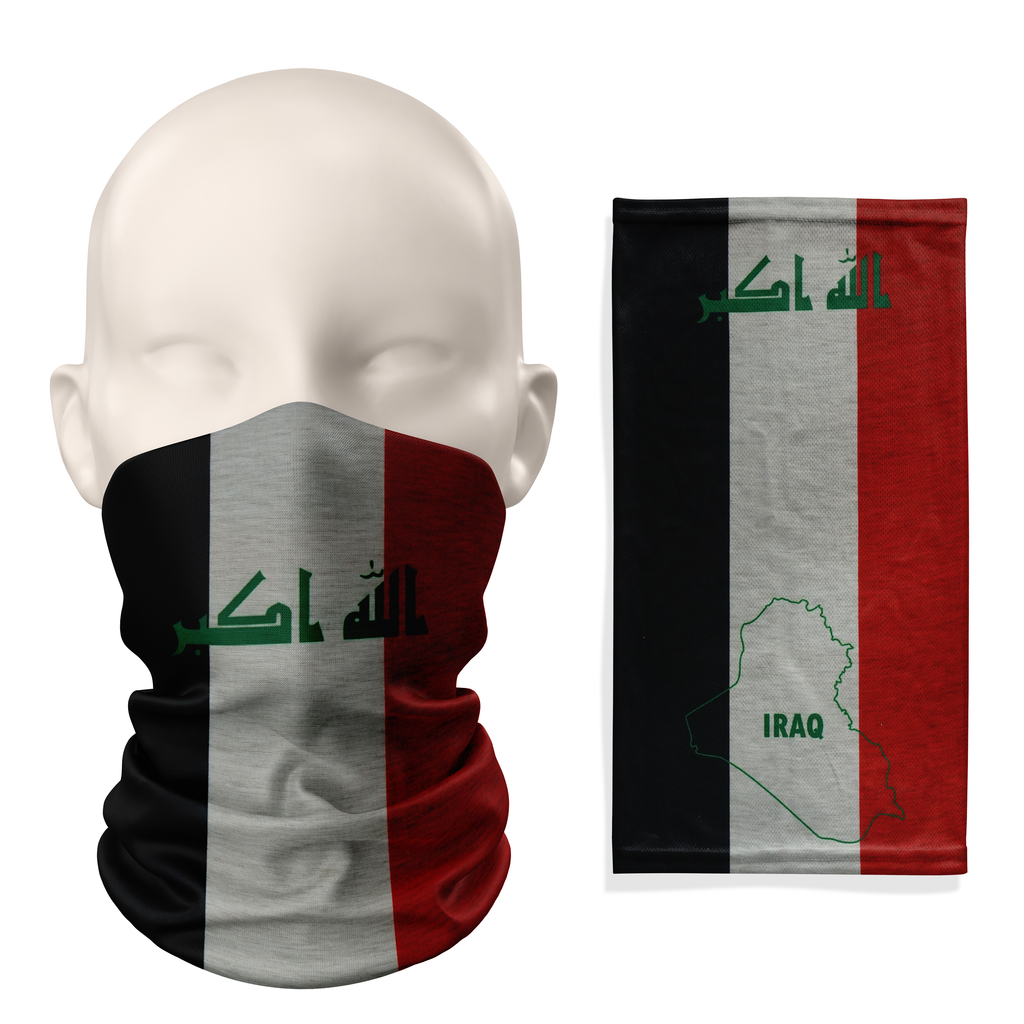 Snood con la bandera de Irak – Mascarilla transpirable, cubrecuello