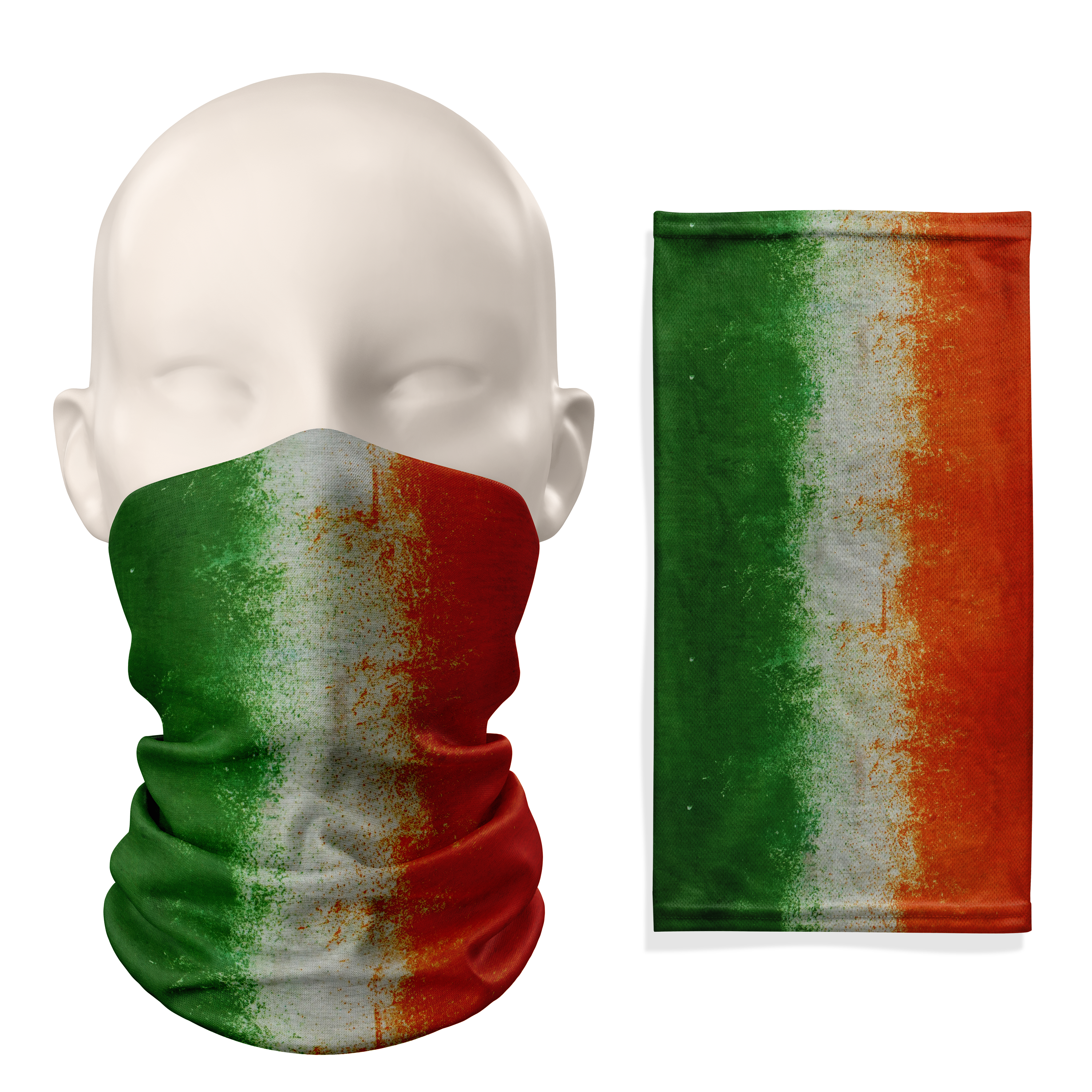 Gorro de cuello con bandera Grunge de Irlanda – Mascarilla transpirable para el cuello/cubierta facial