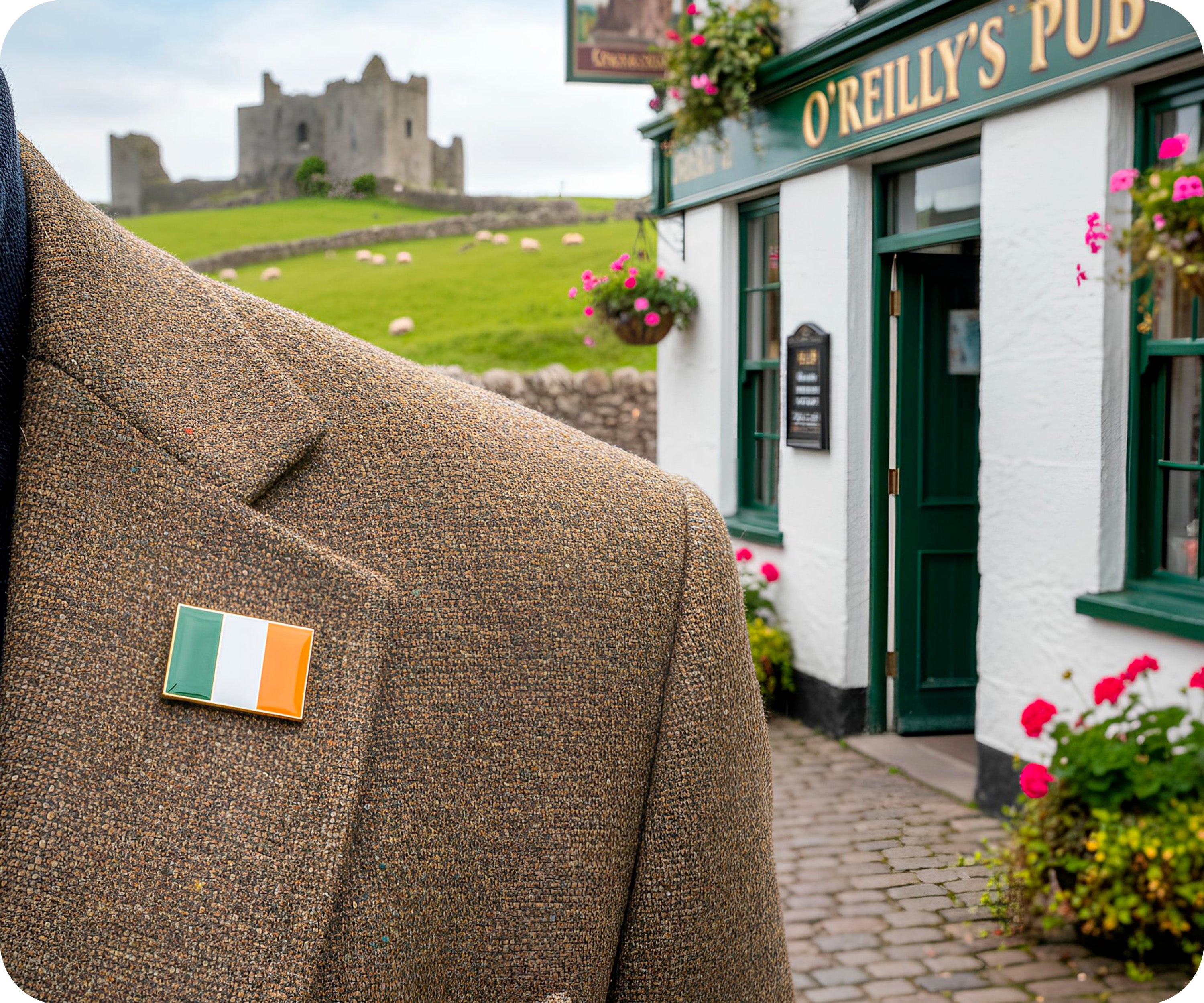 Ireland Rectangle Flag Pin Badge