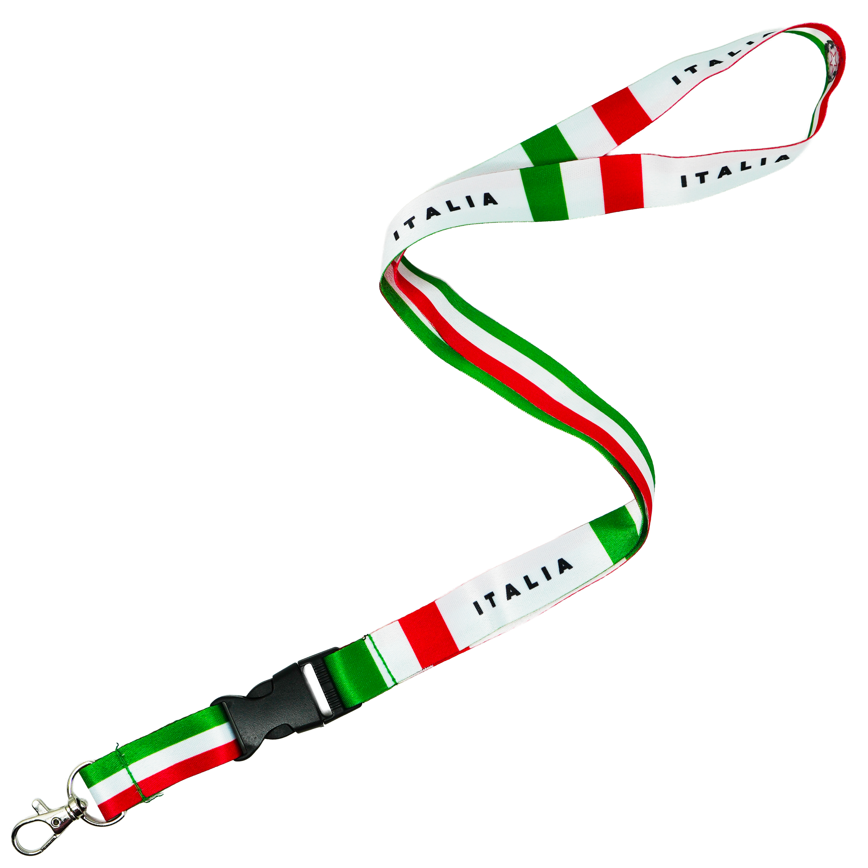 Italy Flag Lanyard – Tricolore Green, White & Red “Italia” Design Main image
