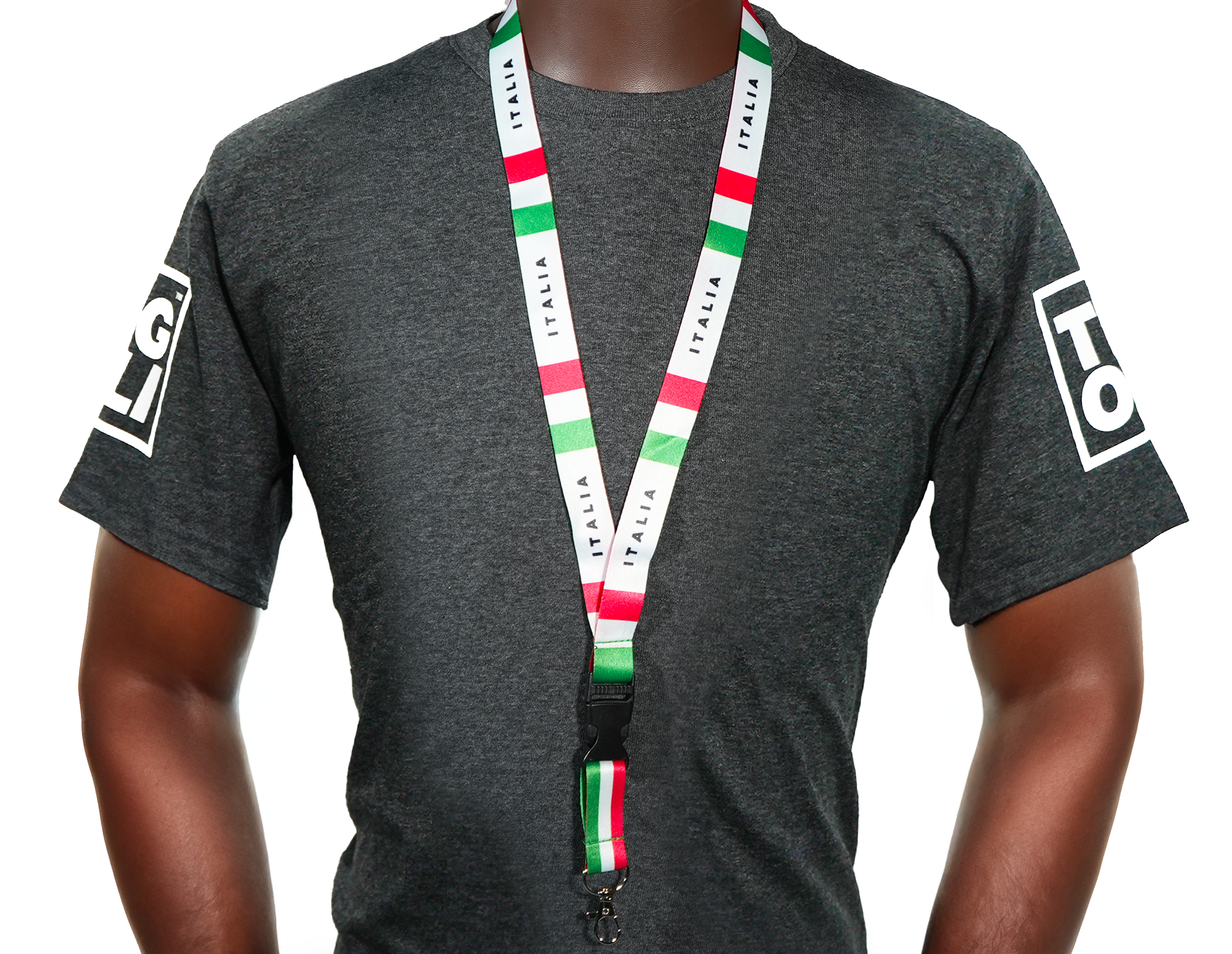 Italy Flag Lanyard – Tricolore Green, White & Red “Italia” Design Secondary image