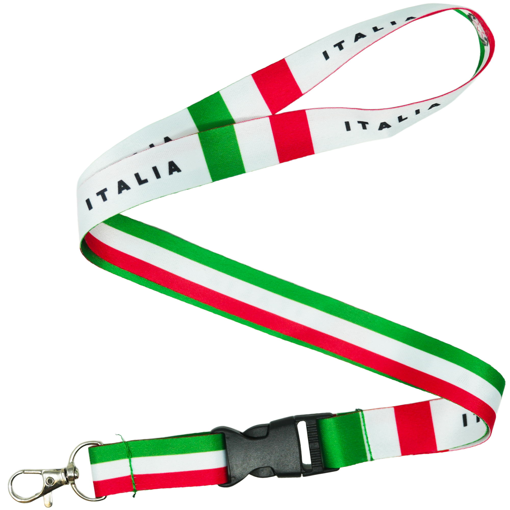 Italy Flag Lanyard – Tricolore Green, White & Red “Italia” Design Main image