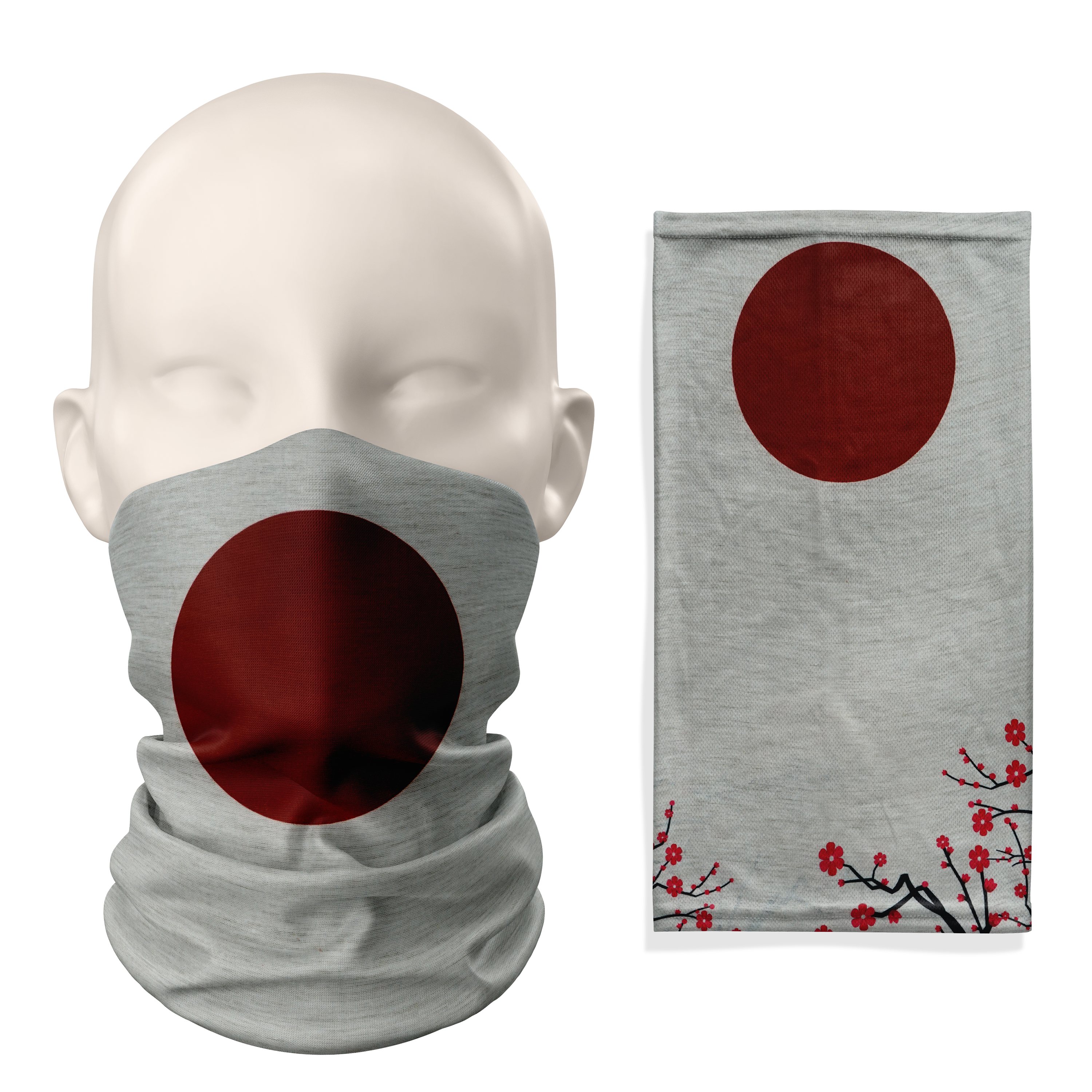 Bufanda tubular con la bandera de Japón – Mascarilla transpirable, cubrecuello, cubrebocas