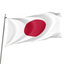 A 3' x 5' Japan flag with a white background and a large red circle, displayed on a flagpole.