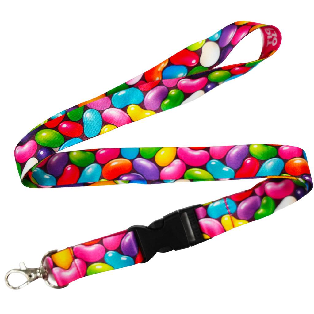 Jelly Bean Sweet Candy Lanyard Keychain
