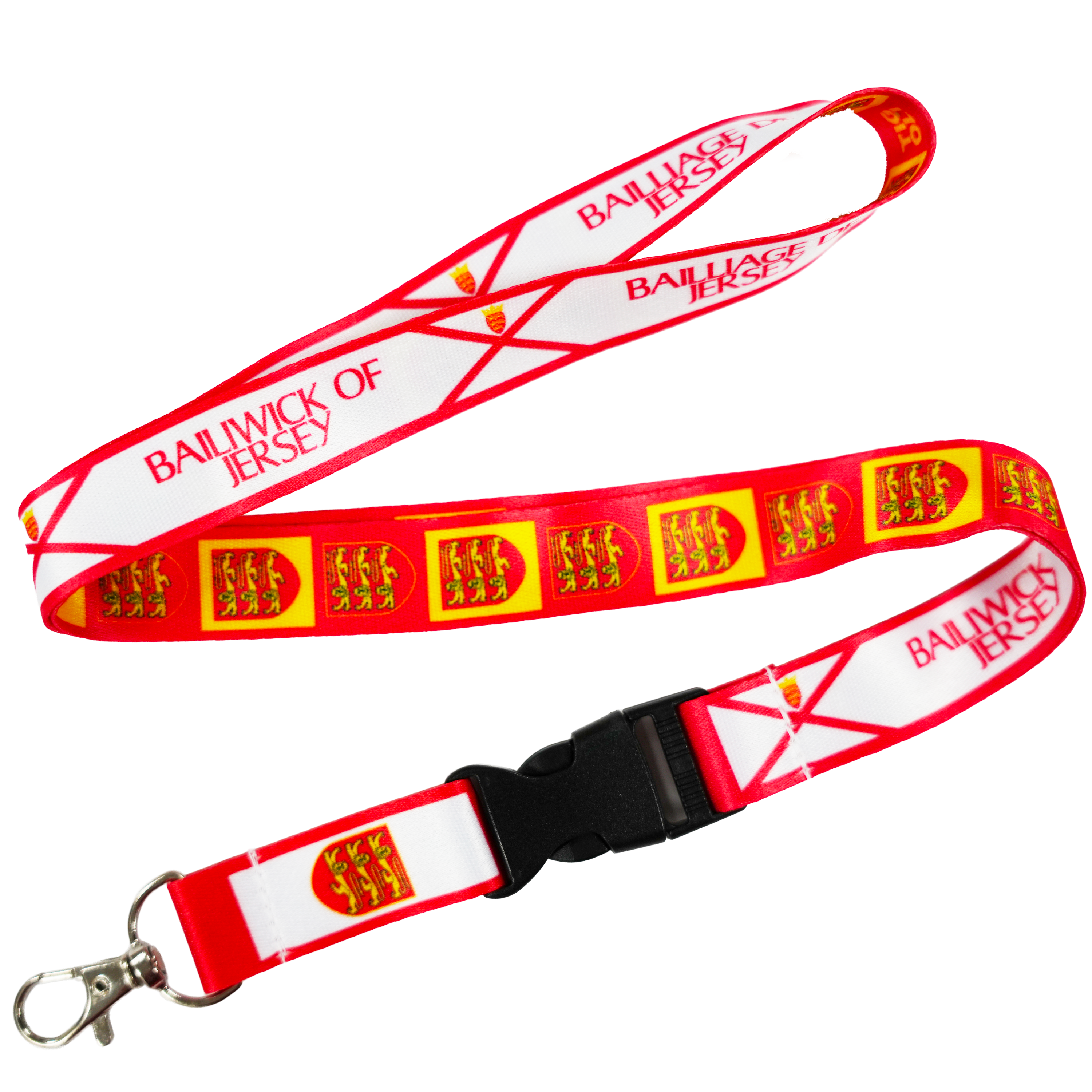 Bailiwick of Jersey Flag Lanyard Keychain