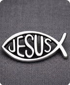 Jesus Fish Christian Enamel Lapel Pin Badge