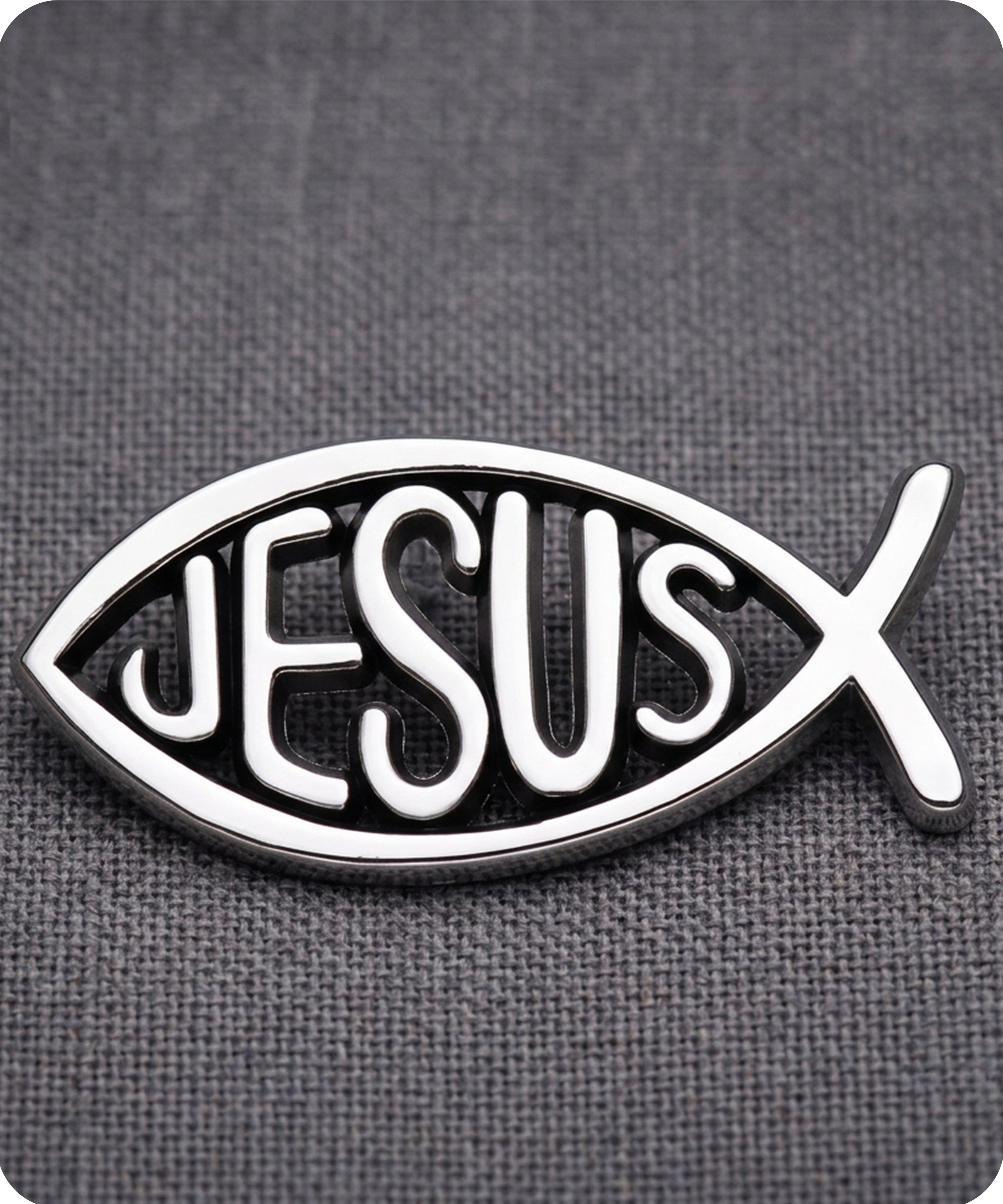 Jesus Fish Christian Enamel Lapel Pin Badge