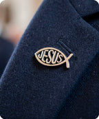 Jesus Fish Christian Enamel Lapel Pin Badge
