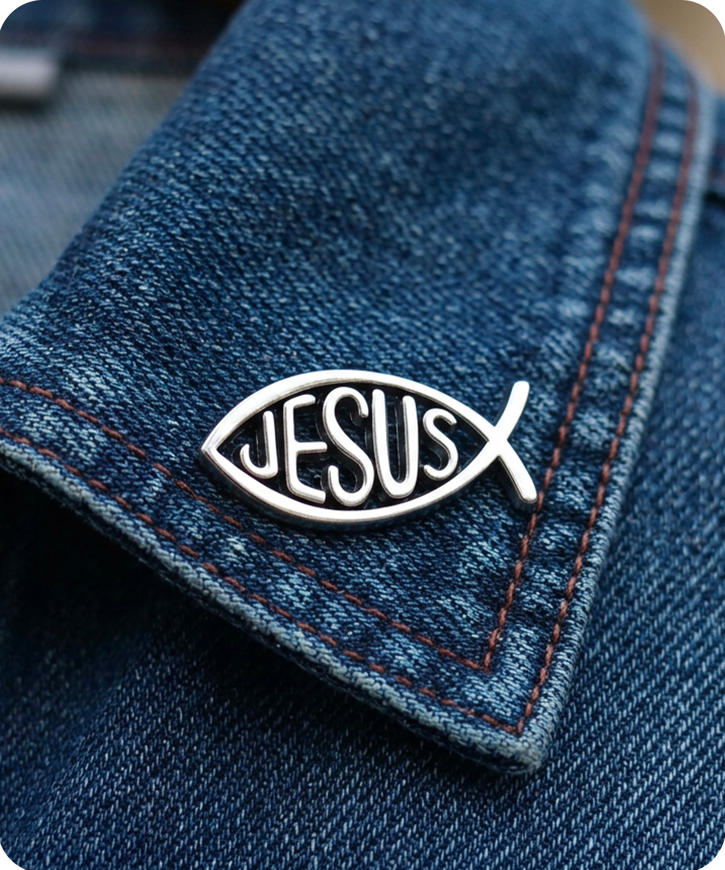 Jesus Fish Christian Enamel Lapel Pin Badge