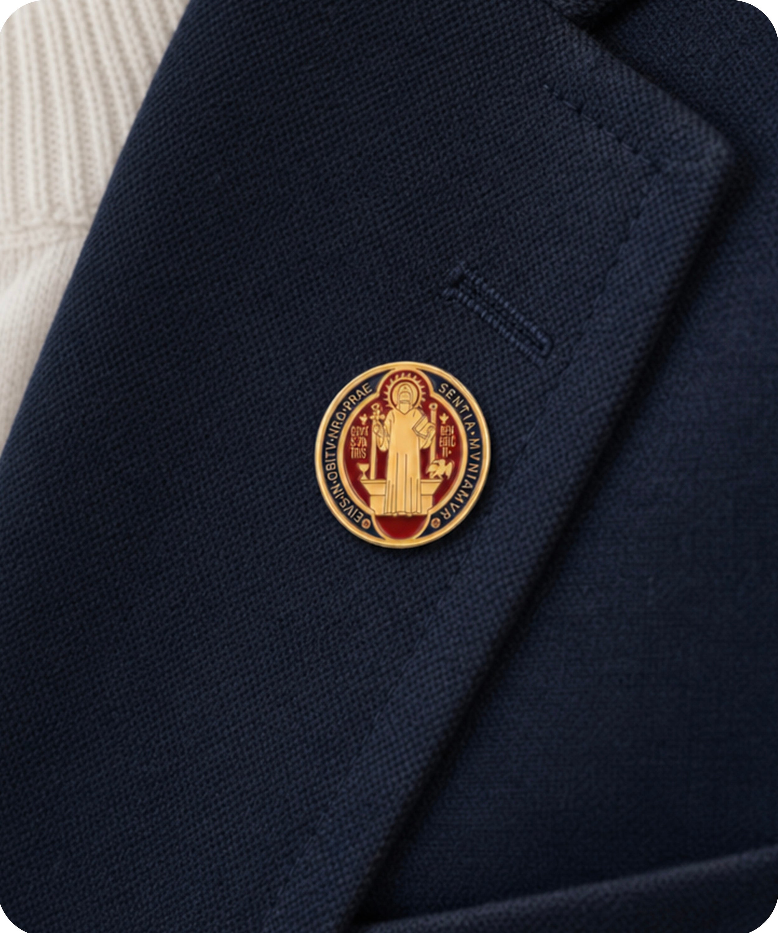 Saint Benedict Enamel Lapel Pin Badge