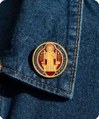 Saint Benedict Enamel Lapel Pin Badge