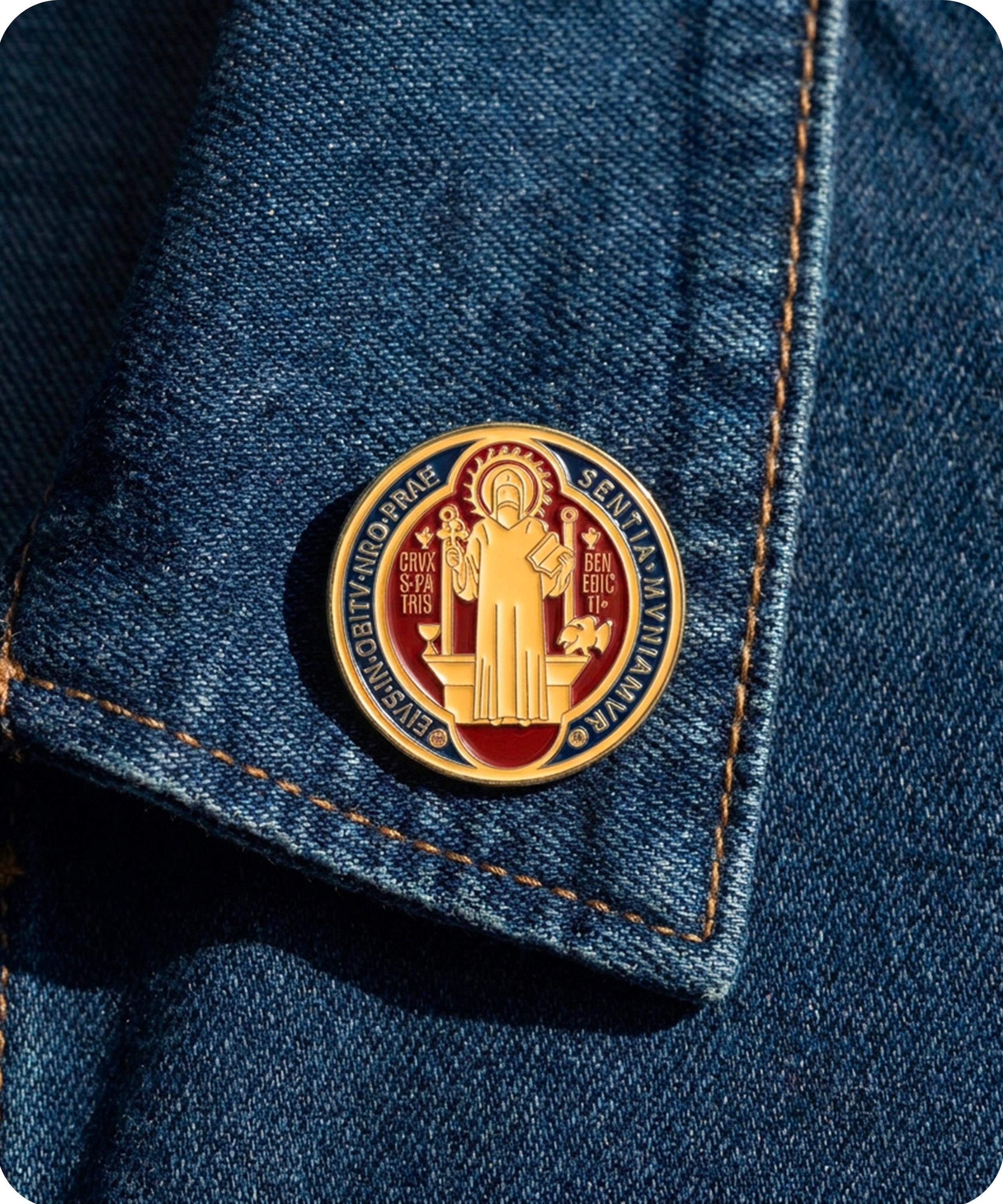 Saint Benedict Enamel Lapel Pin Badge