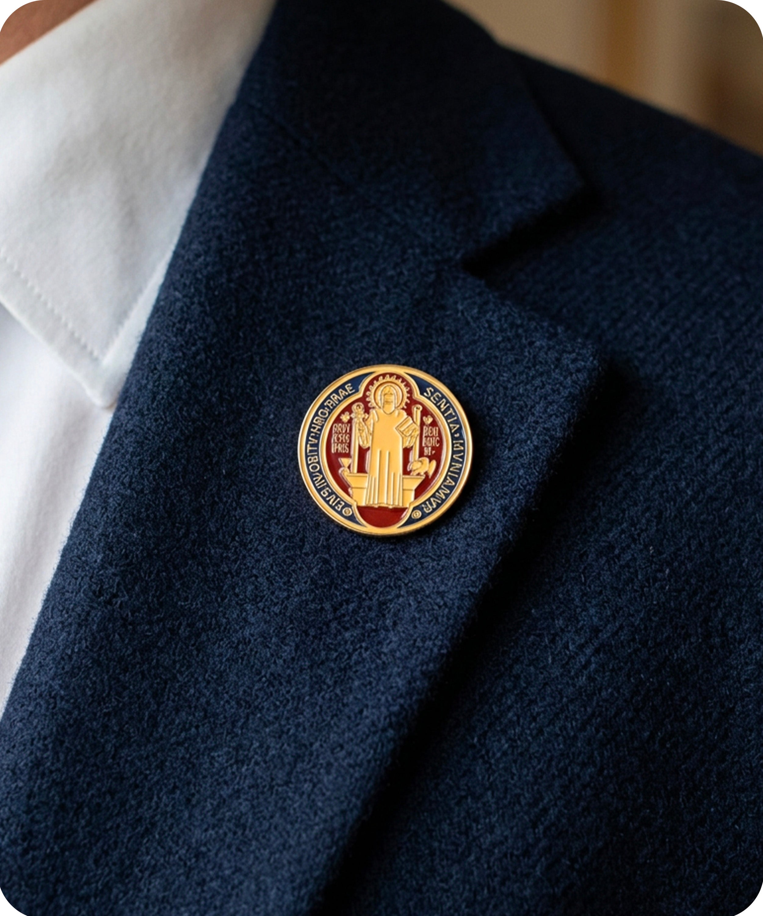 Saint Benedict Enamel Lapel Pin Badge