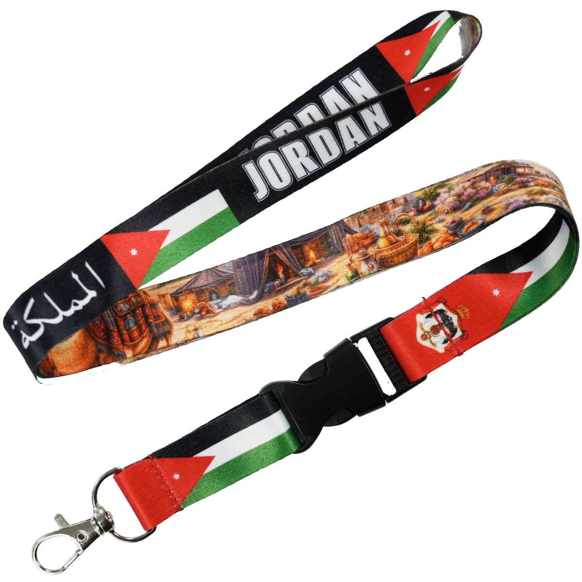 Jordan National Flag Lanyard