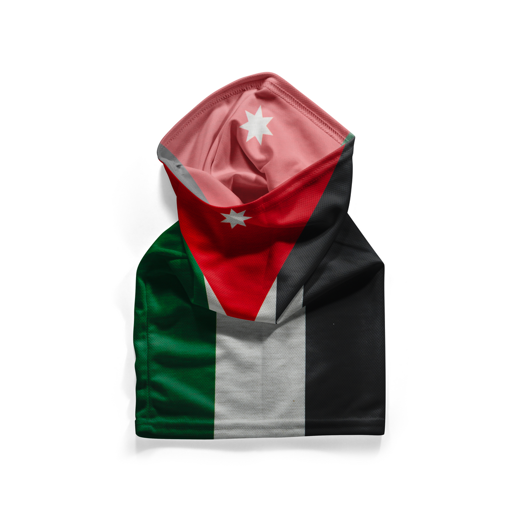 Braga de cuello con la bandera de Jordania – Mascarilla transpirable pañuelo para el cuello
