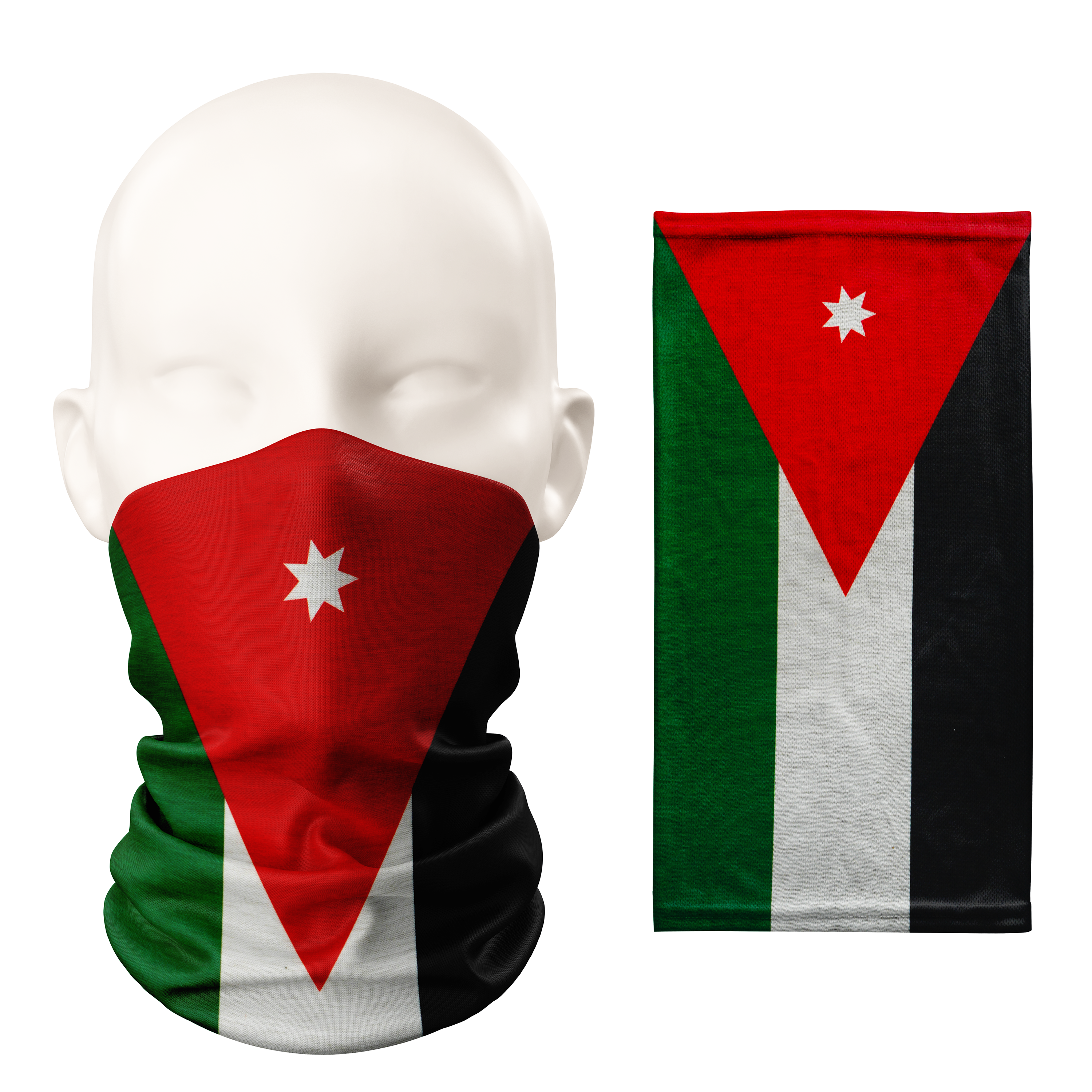 Braga de cuello con la bandera de Jordania – Mascarilla transpirable pañuelo para el cuello