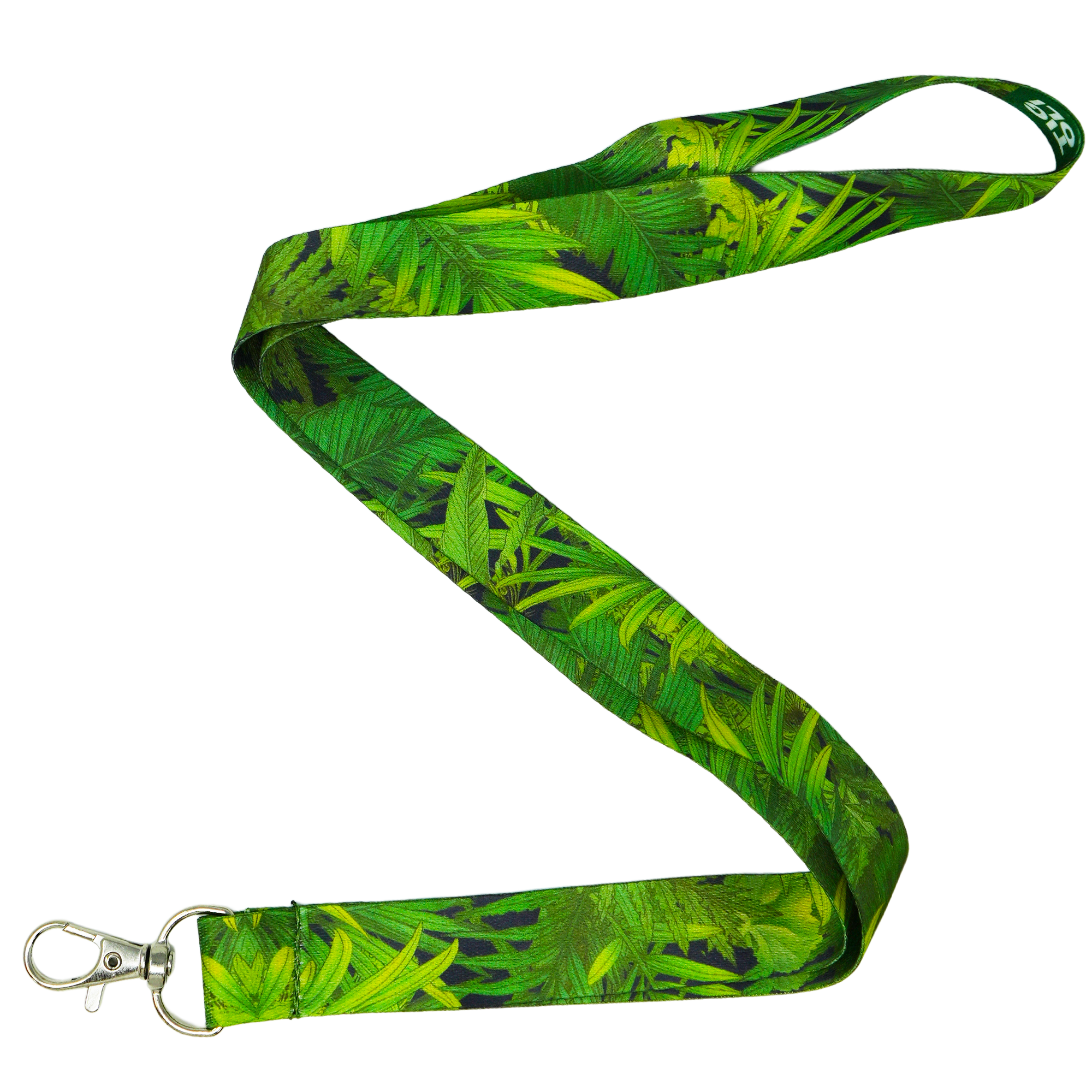Green Tropical Leaf Lanyard Imagen principal del producto