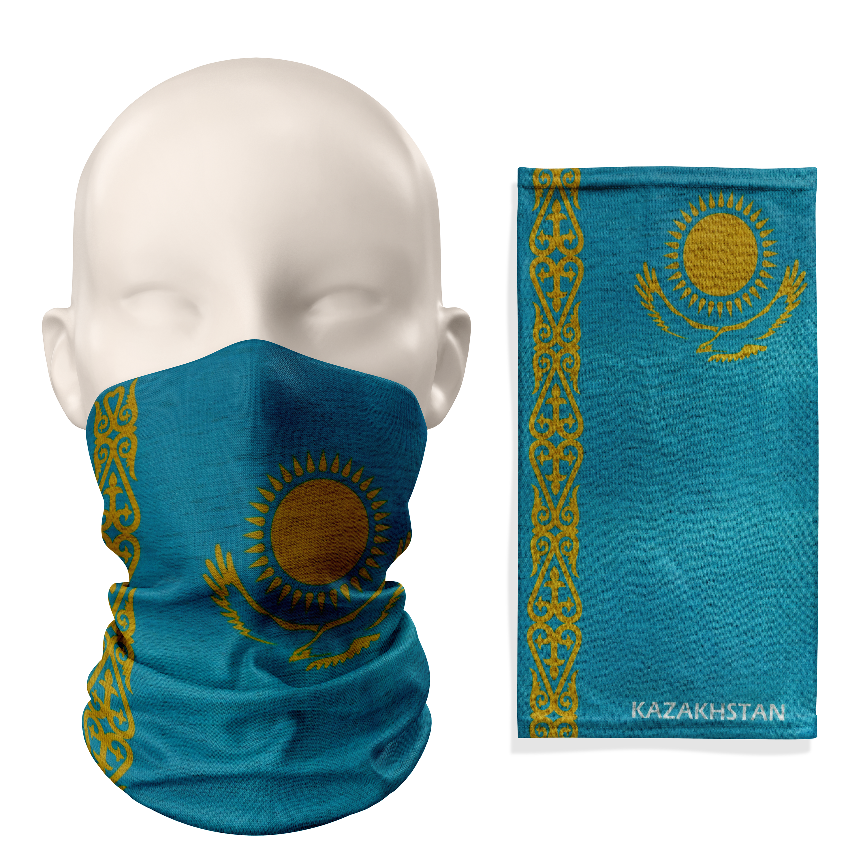 Kazakhstan Flag Snood  – Breathable Mask Neck Gaiter Face Covering Main image